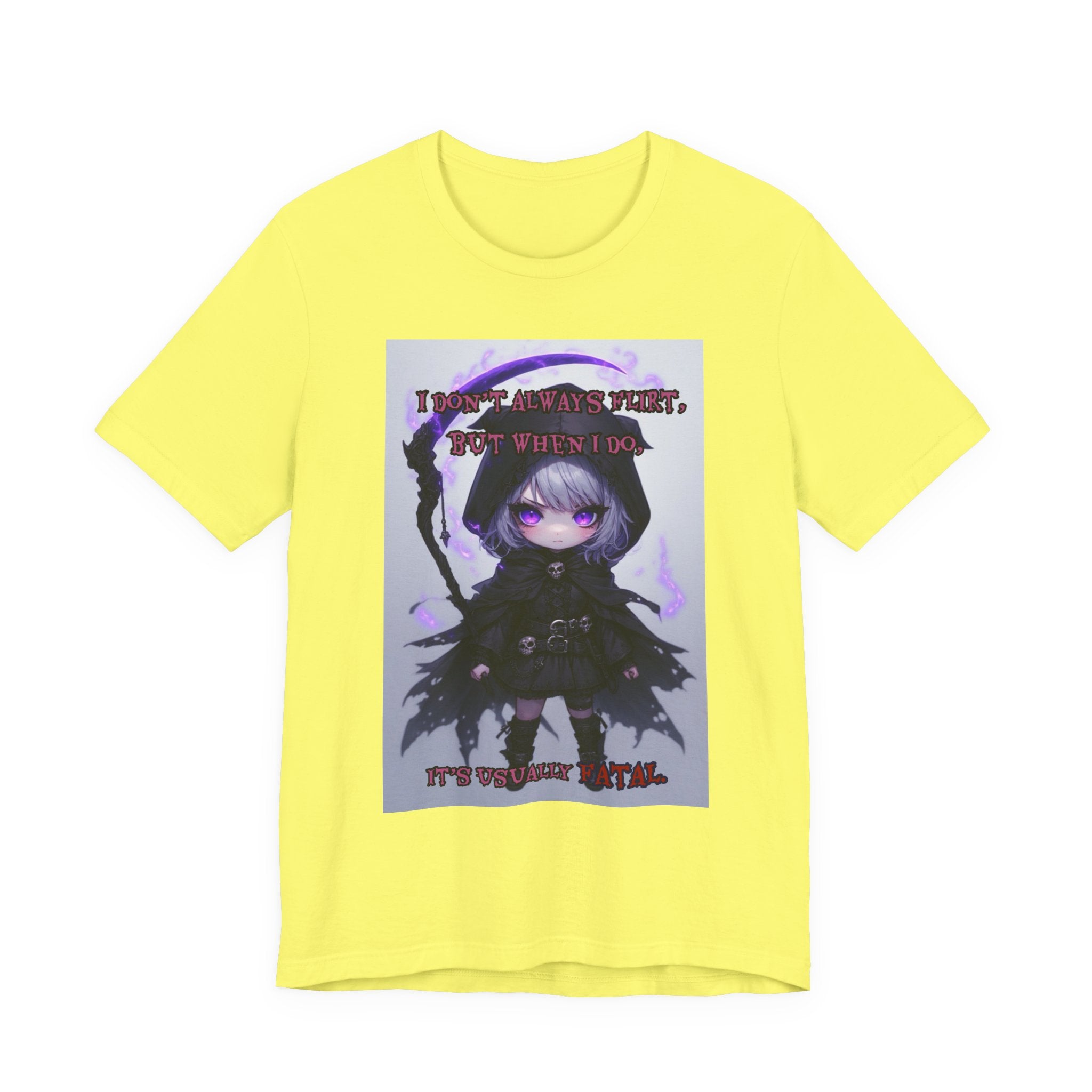 Fatal flirting. Female themed t-shirt.