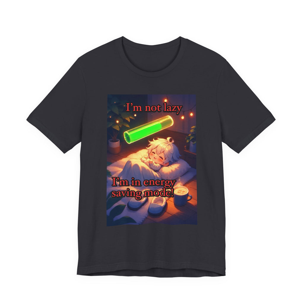 Energy saving mode. Male themed t-shirt