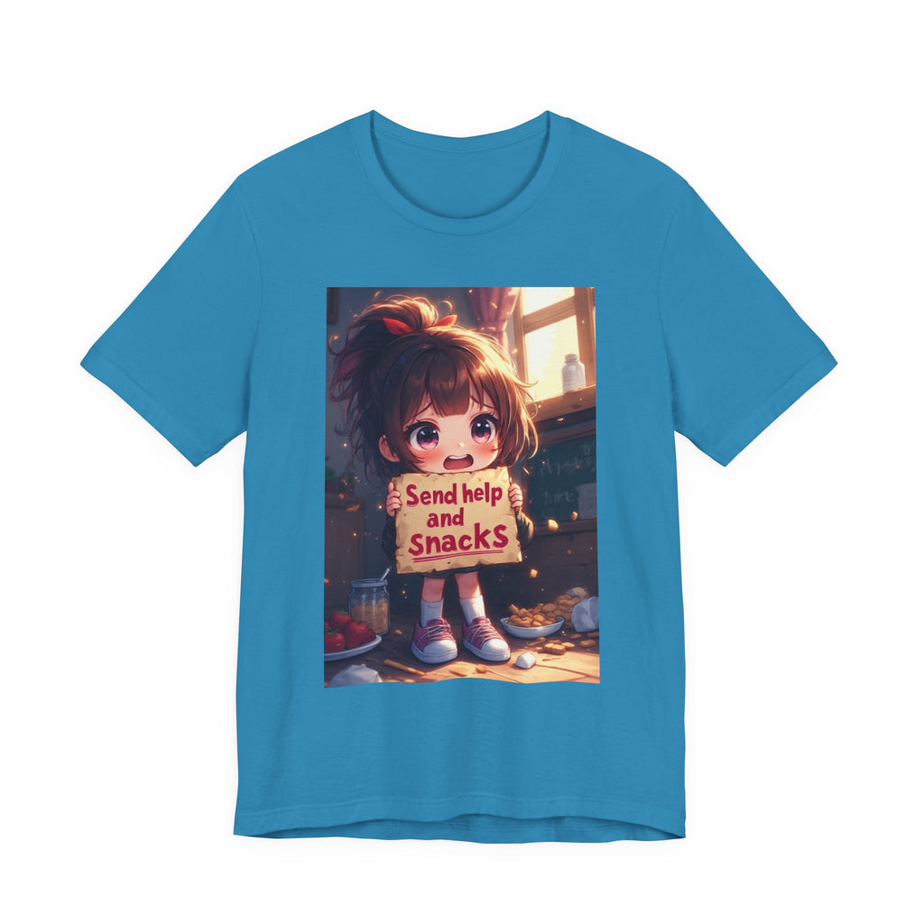 Send help and snacks. female themed t-shirt
