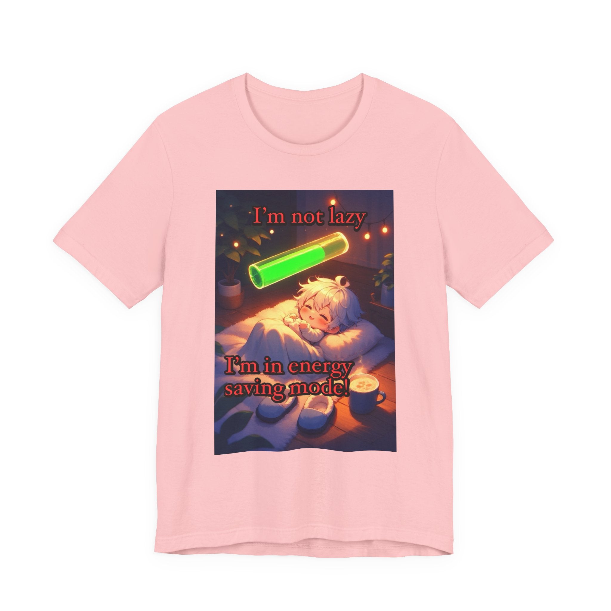 Energy saving mode. Male themed t-shirt