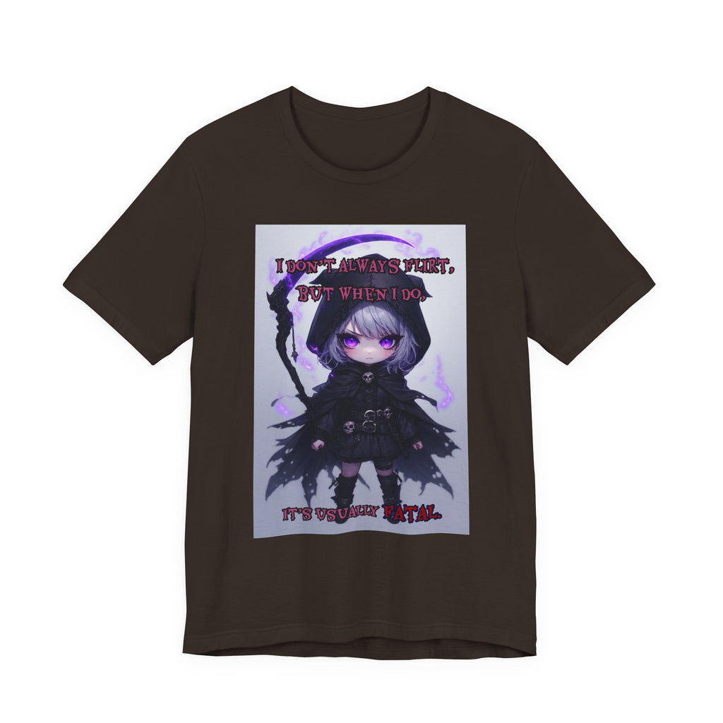 Fatal flirting. Female themed t-shirt.