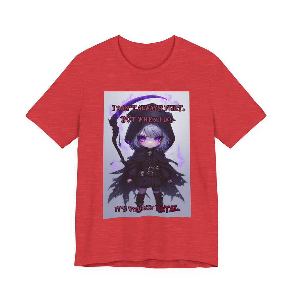 Fatal flirting. Female themed t-shirt.