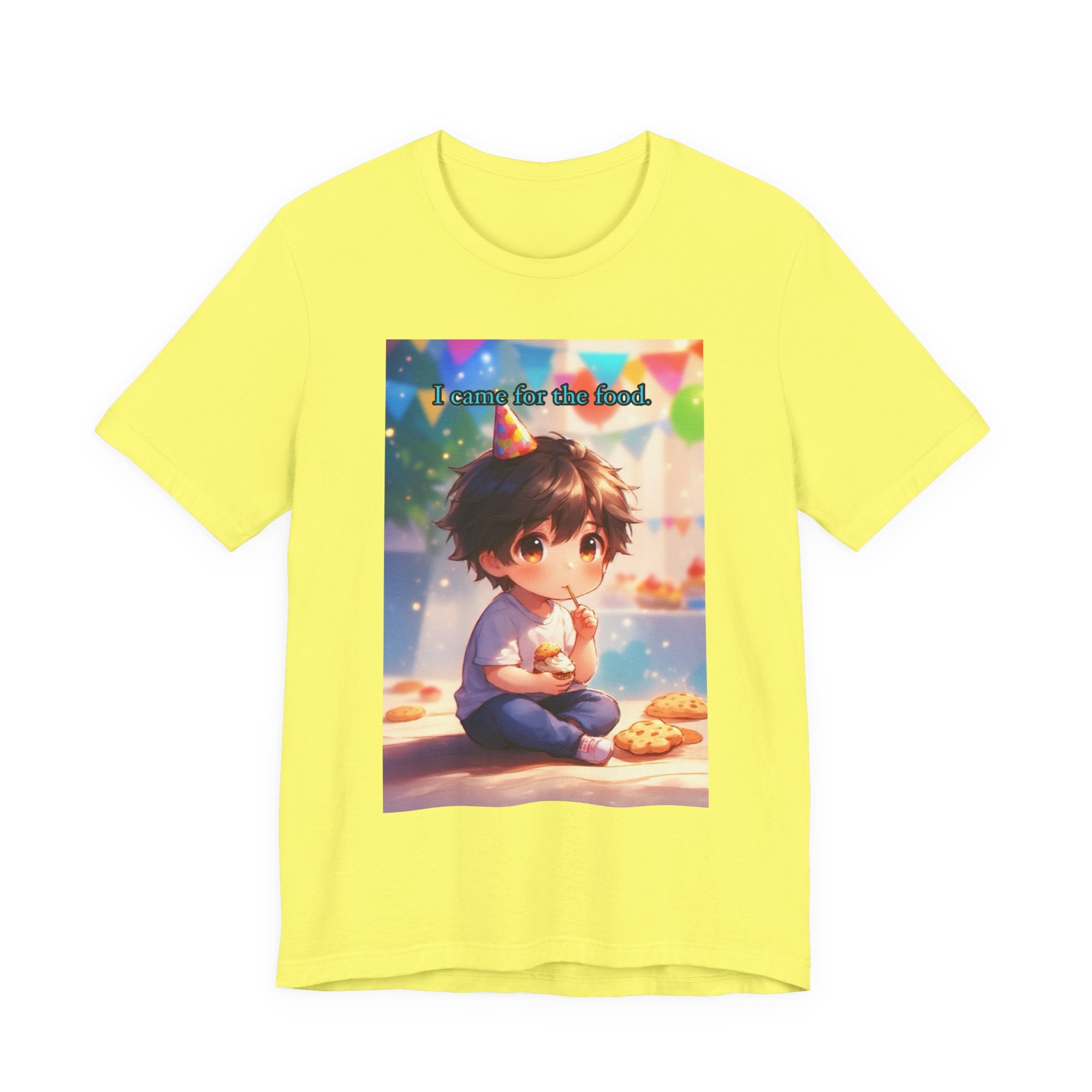 “ I came for the food.” Male themed t-shirt.