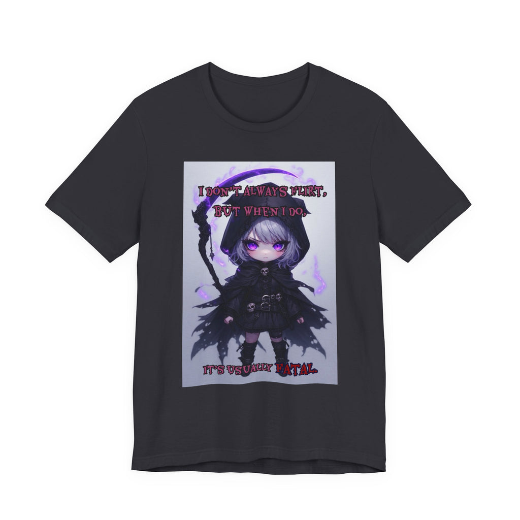 Fatal flirting. Female themed t-shirt.