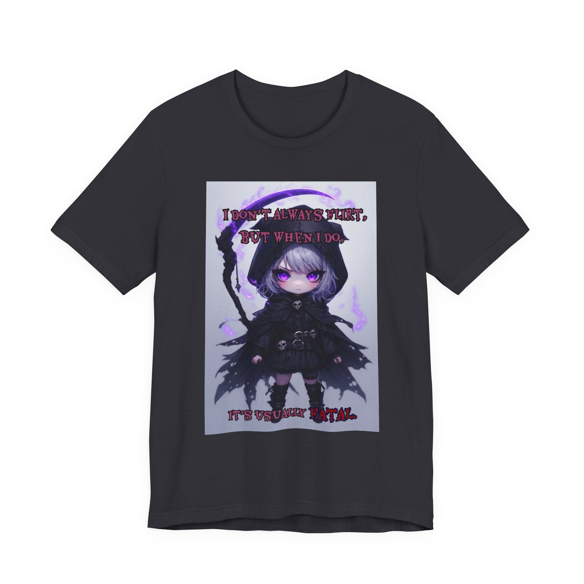 Fatal flirting. Female themed t-shirt.