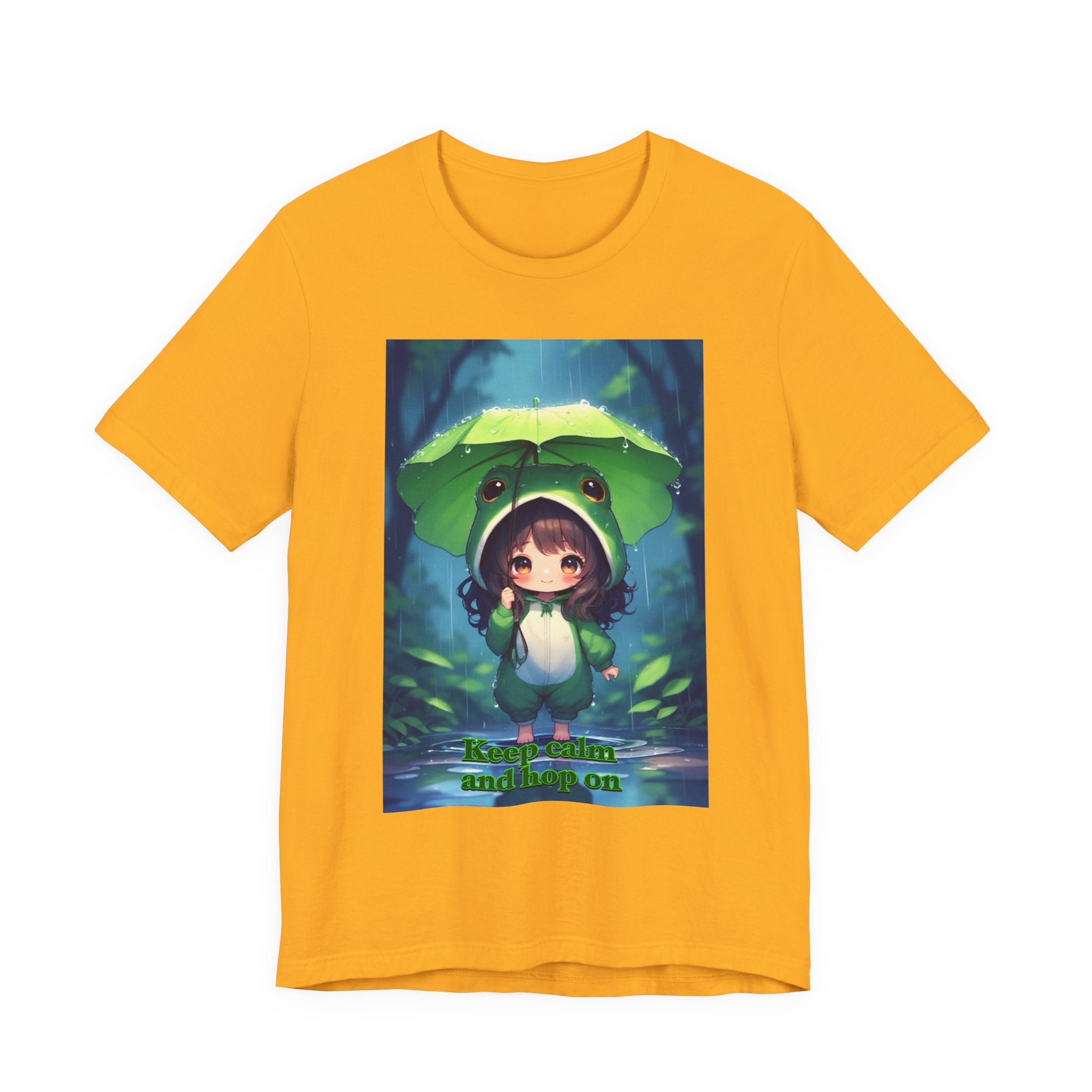 “ keep calm and hop on.” Female themed t-shirt.