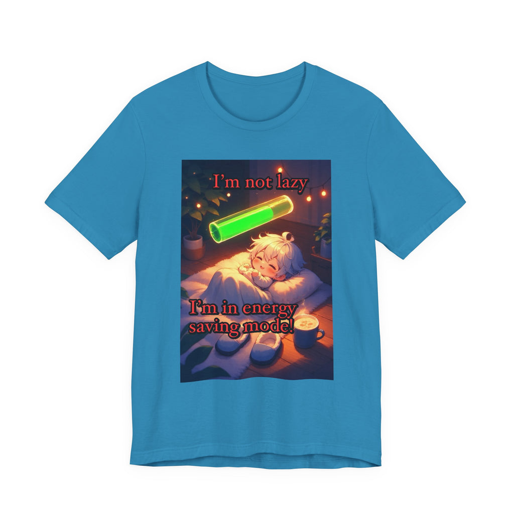 Energy saving mode. Male themed t-shirt