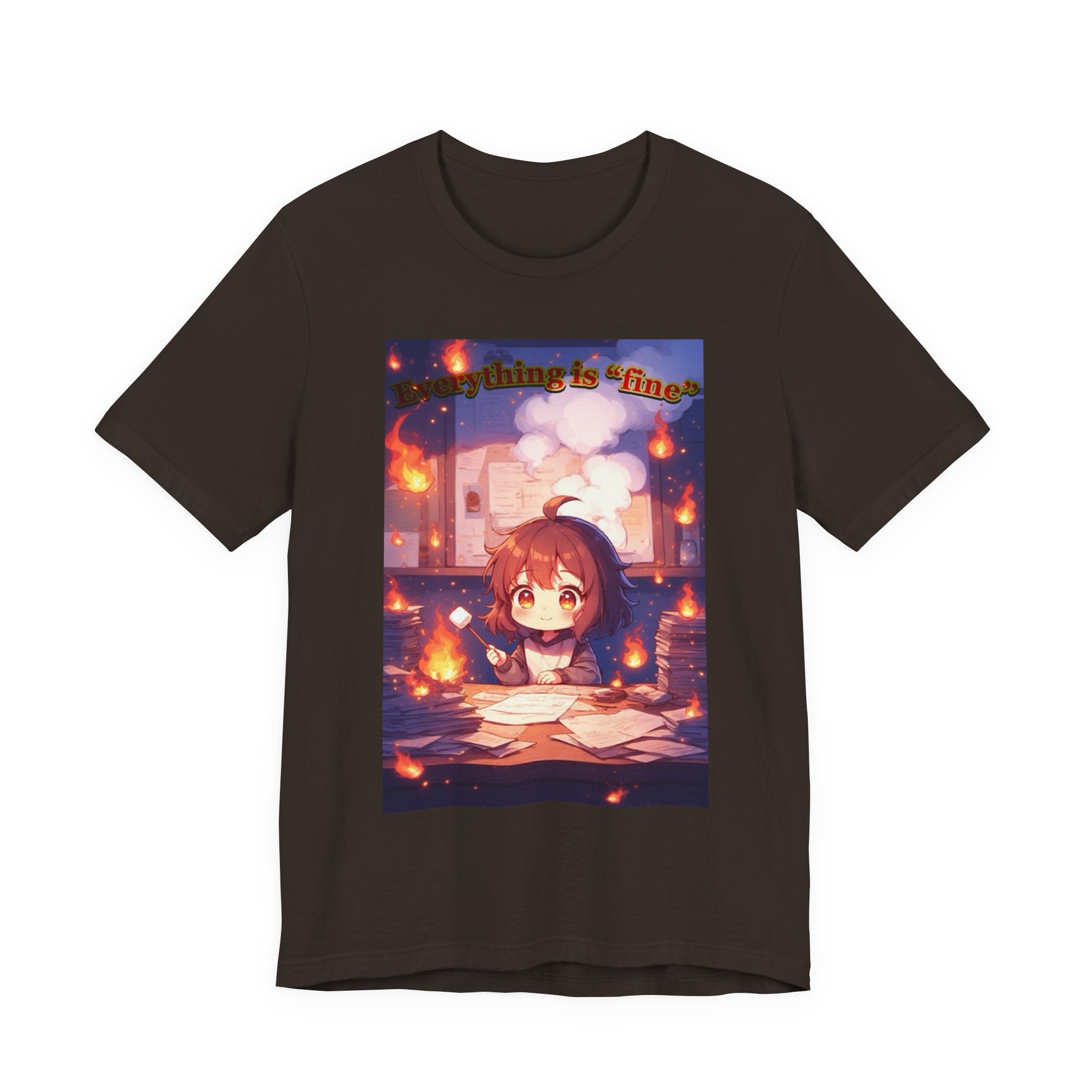 “ everything is fine.” Female themed t-shirt.