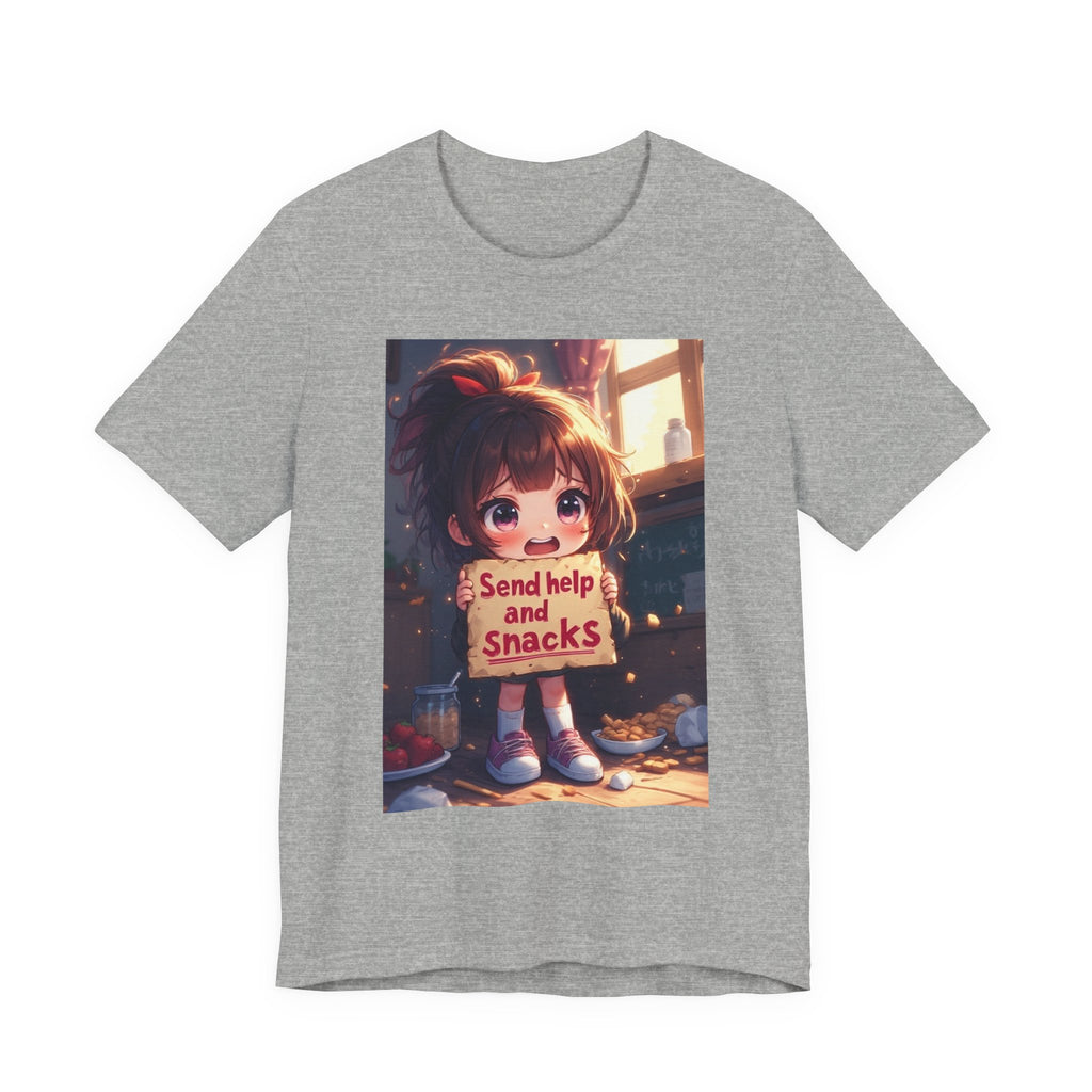Send help and snacks. female themed t-shirt