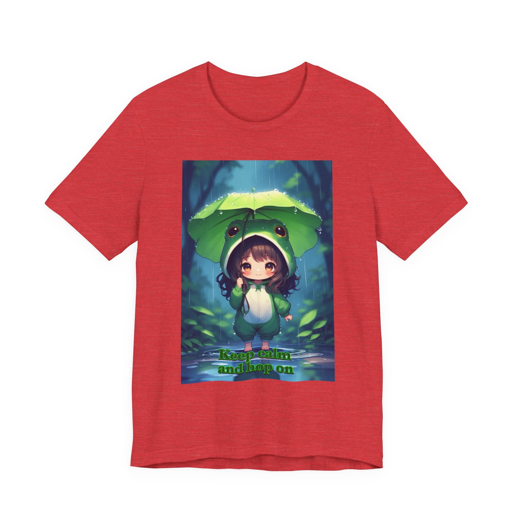 “ keep calm and hop on.” Female themed t-shirt.