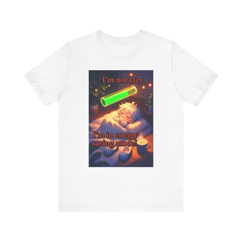 Energy saving mode. Male themed t-shirt