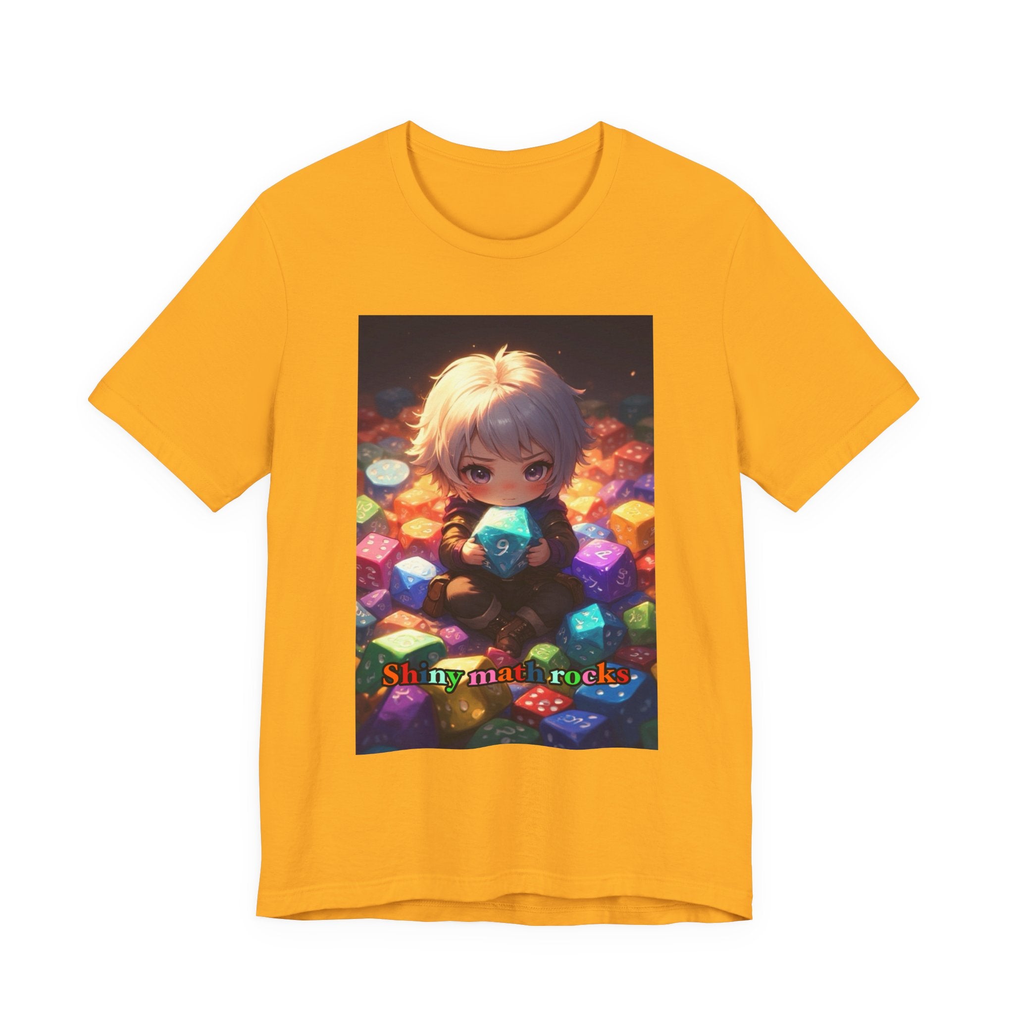 Shiny math rocks. Male themed t-shirt