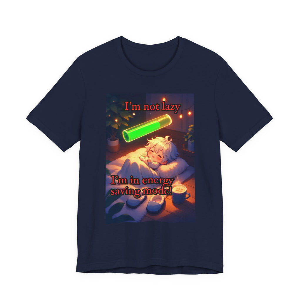 Energy saving mode. Male themed t-shirt