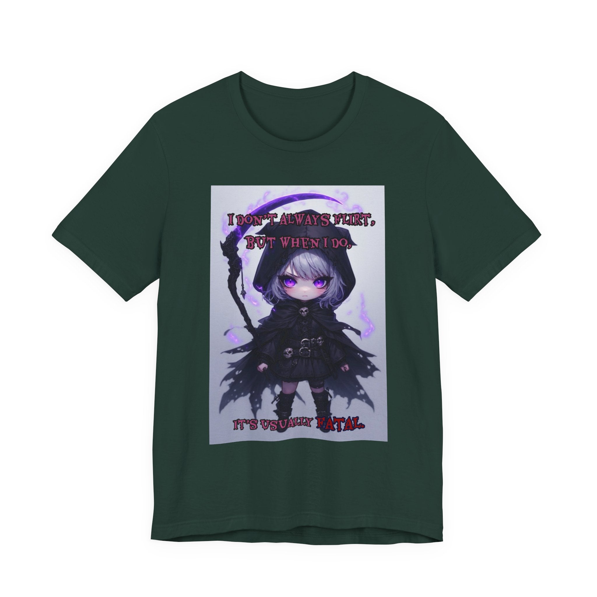 Fatal flirting. Female themed t-shirt.