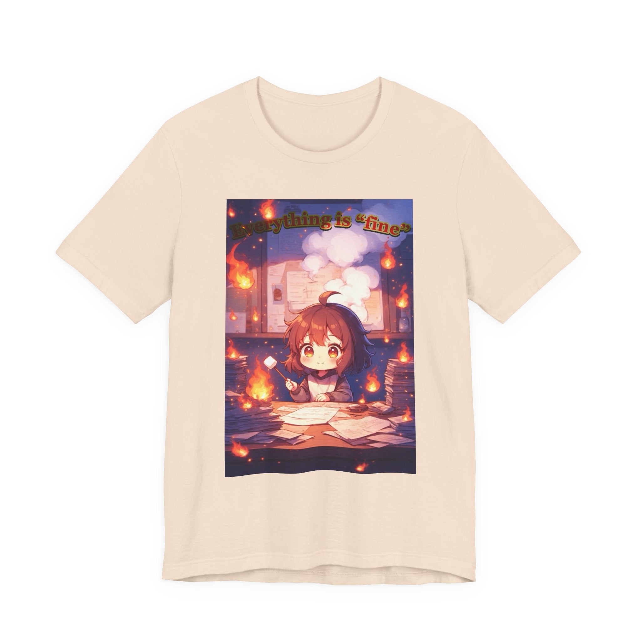 “ everything is fine.” Female themed t-shirt.