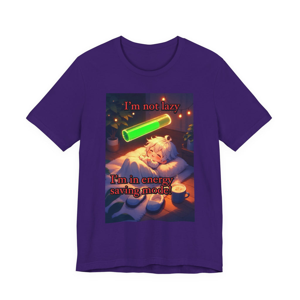Energy saving mode. Male themed t-shirt