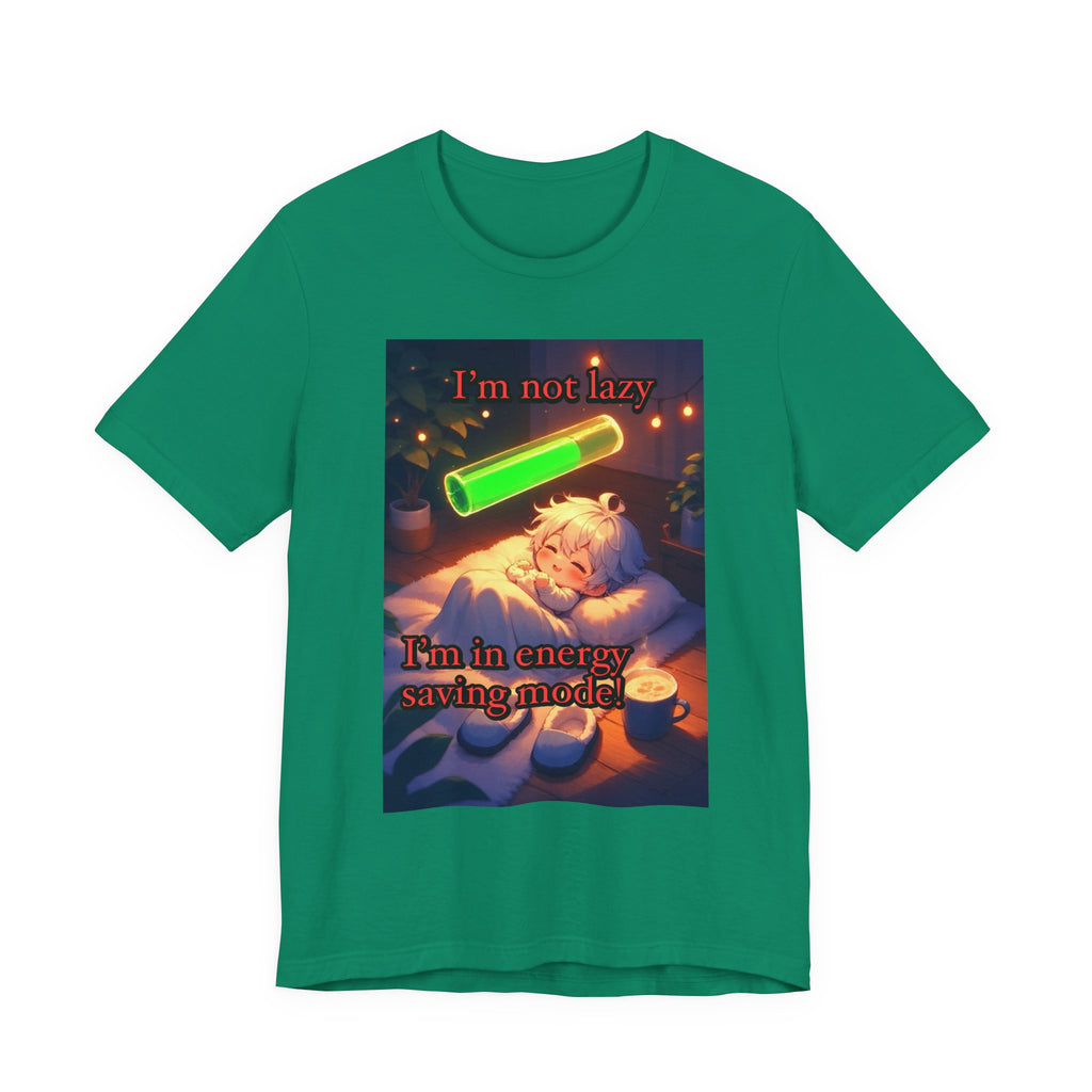 Energy saving mode. Male themed t-shirt