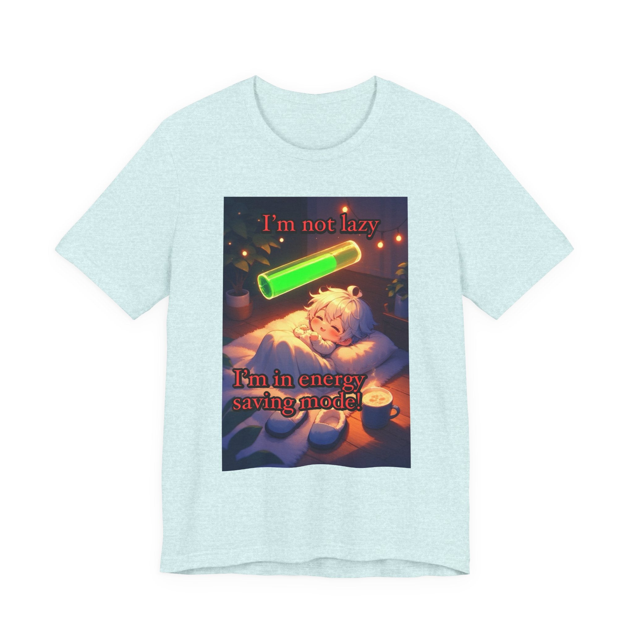 Energy saving mode. Male themed t-shirt