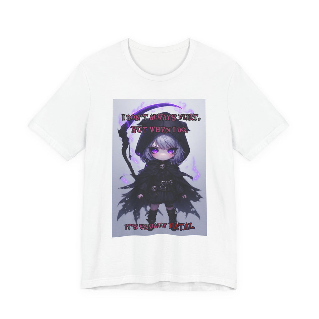 Fatal flirting. Female themed t-shirt.