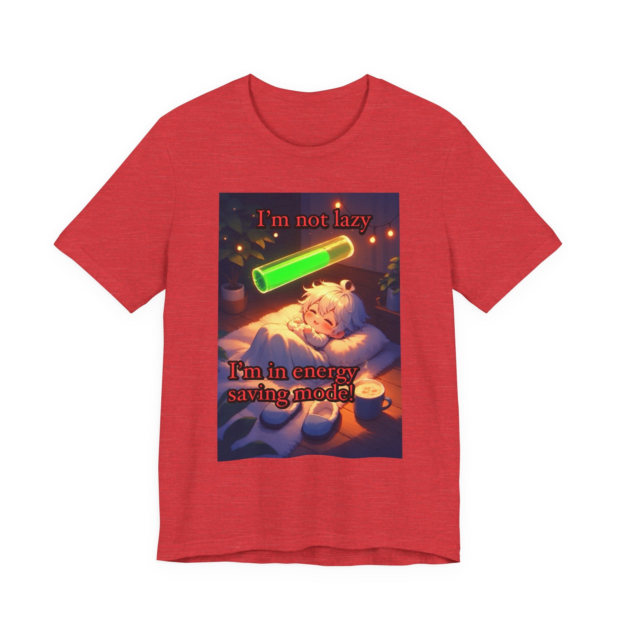 Energy saving mode. Male themed t-shirt