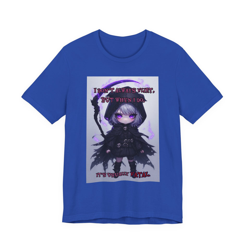 Fatal flirting. Female themed t-shirt.