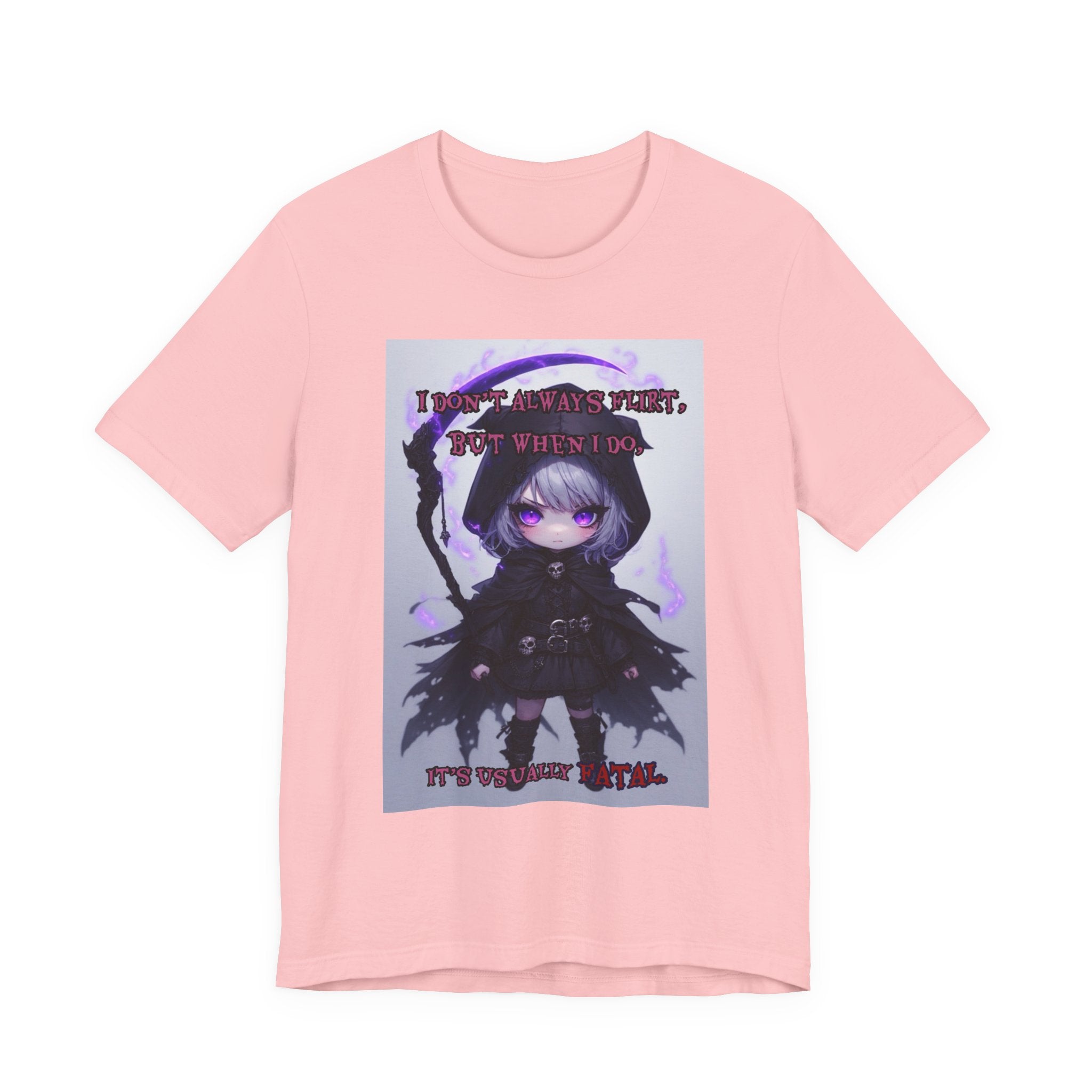 Fatal flirting. Female themed t-shirt.
