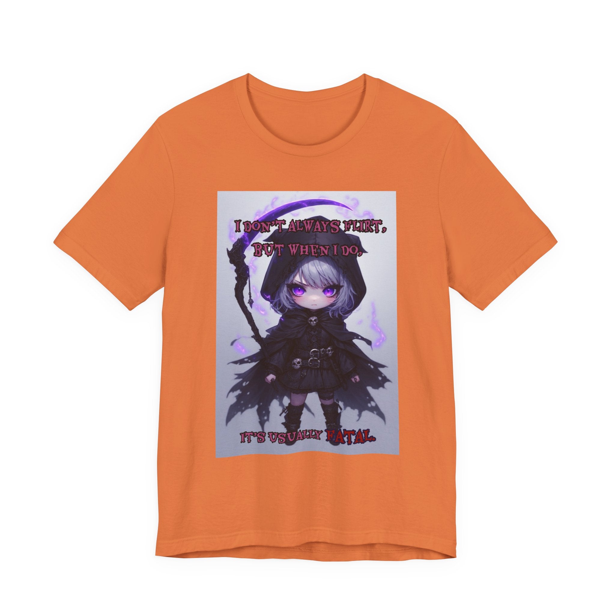 Fatal flirting. Female themed t-shirt.