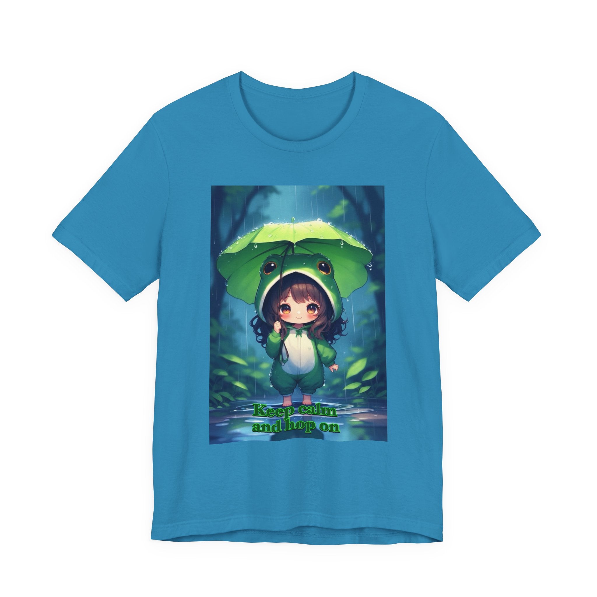 “ keep calm and hop on.” Female themed t-shirt.