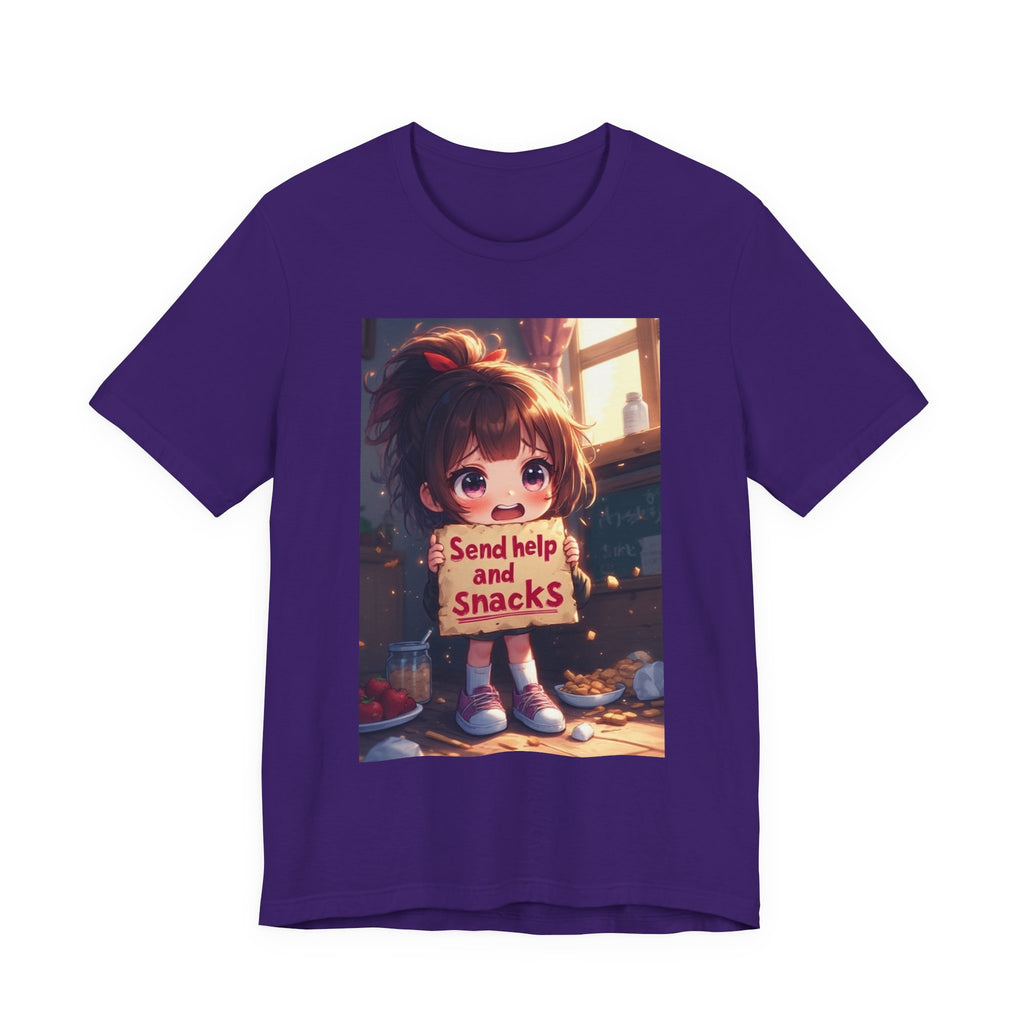 Send help and snacks. female themed t-shirt