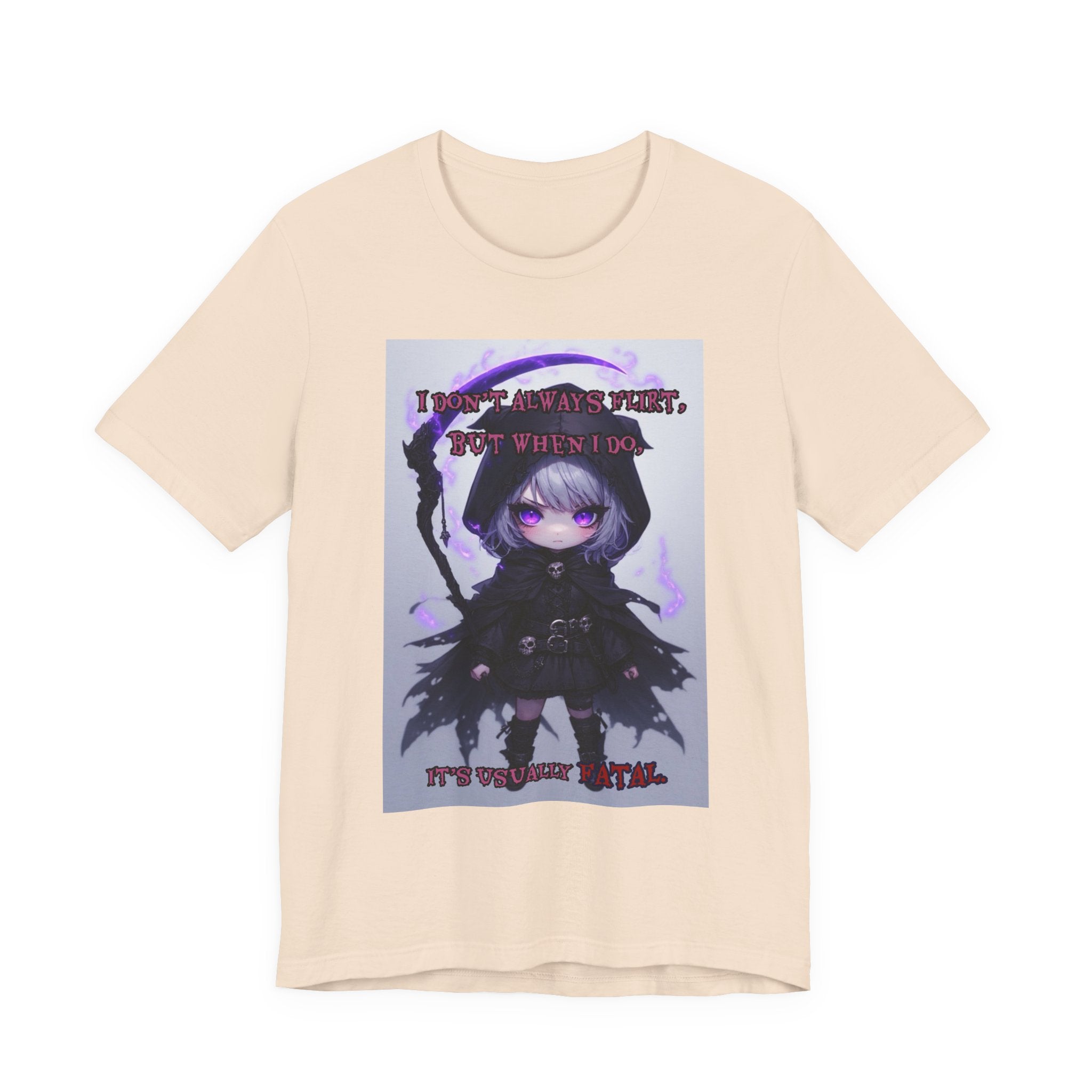 Fatal flirting. Female themed t-shirt.