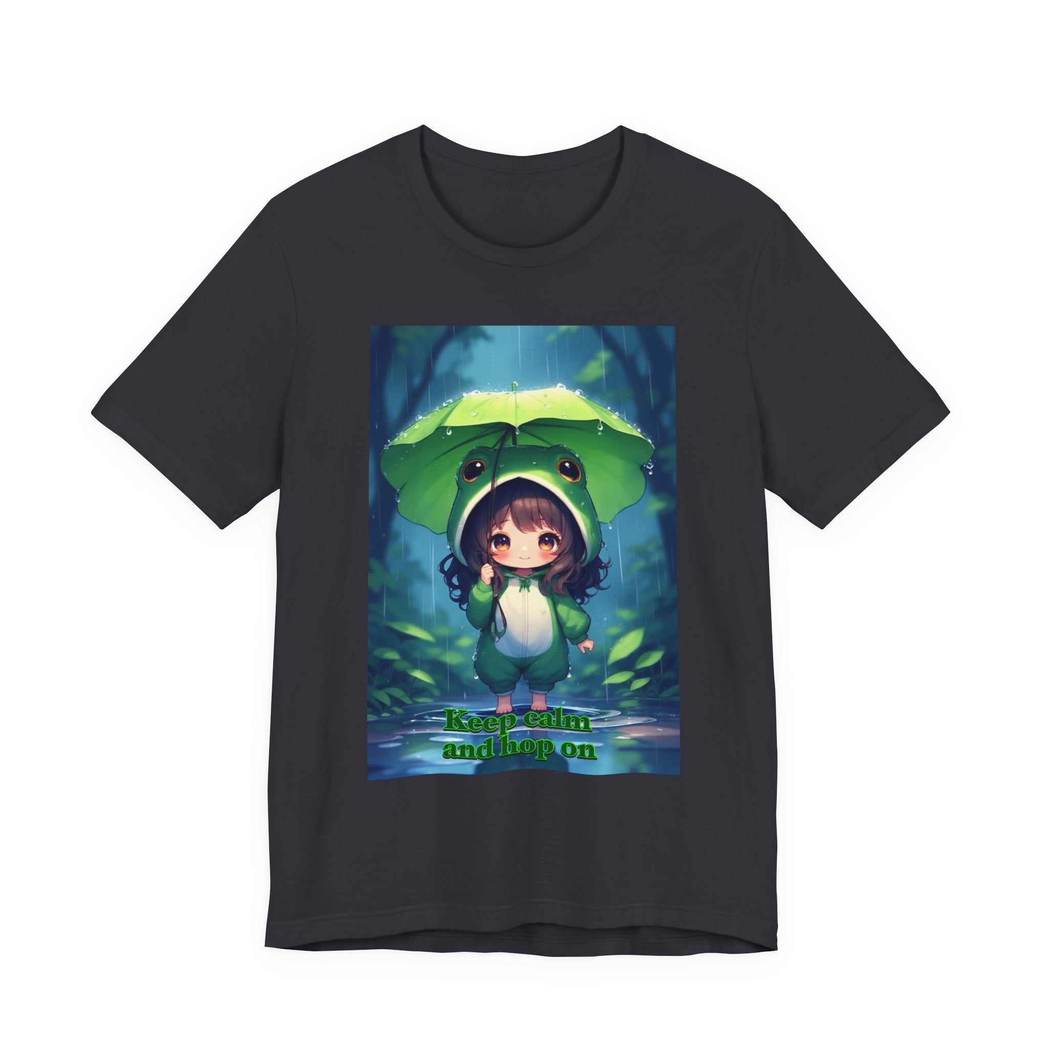 “ keep calm and hop on.” Female themed t-shirt.