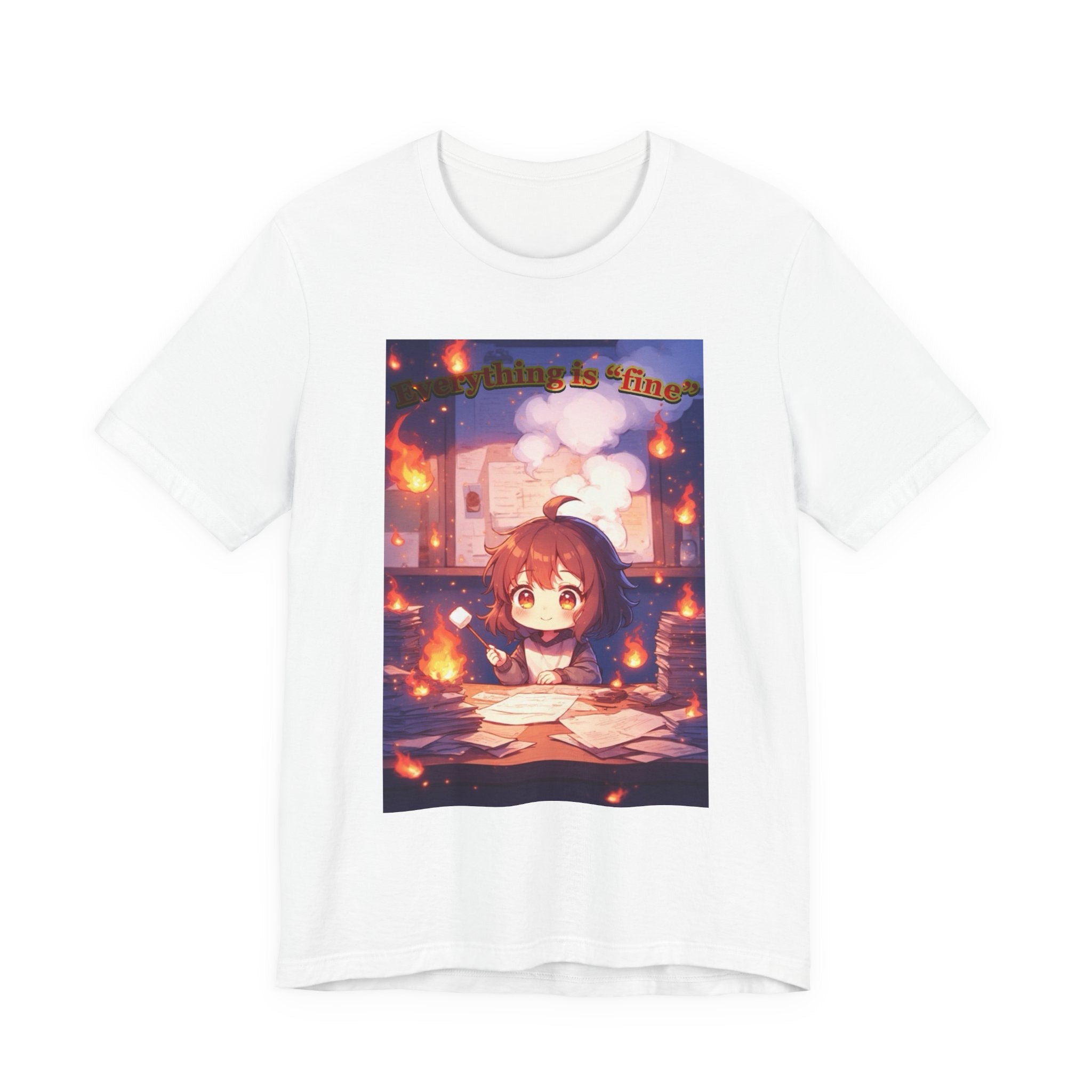 “ everything is fine.” Female themed t-shirt.