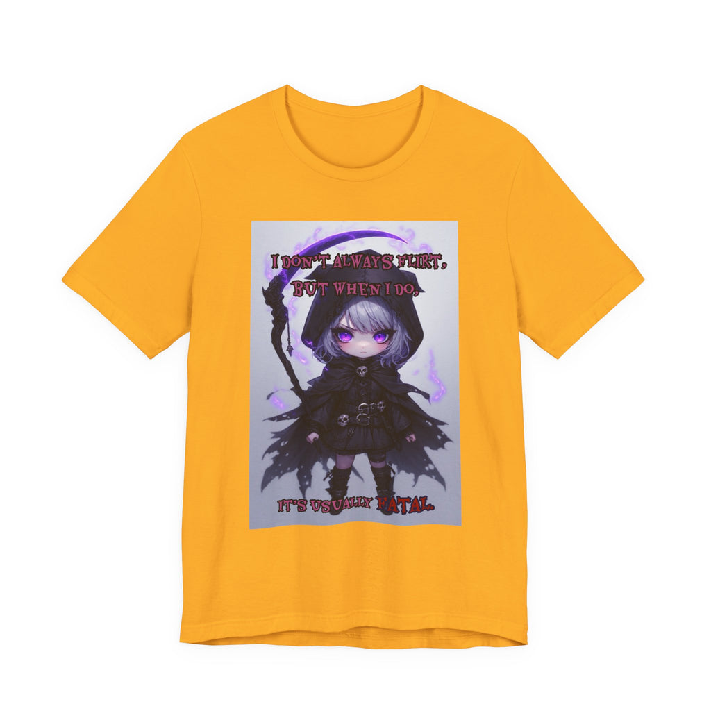 Fatal flirting. Female themed t-shirt.