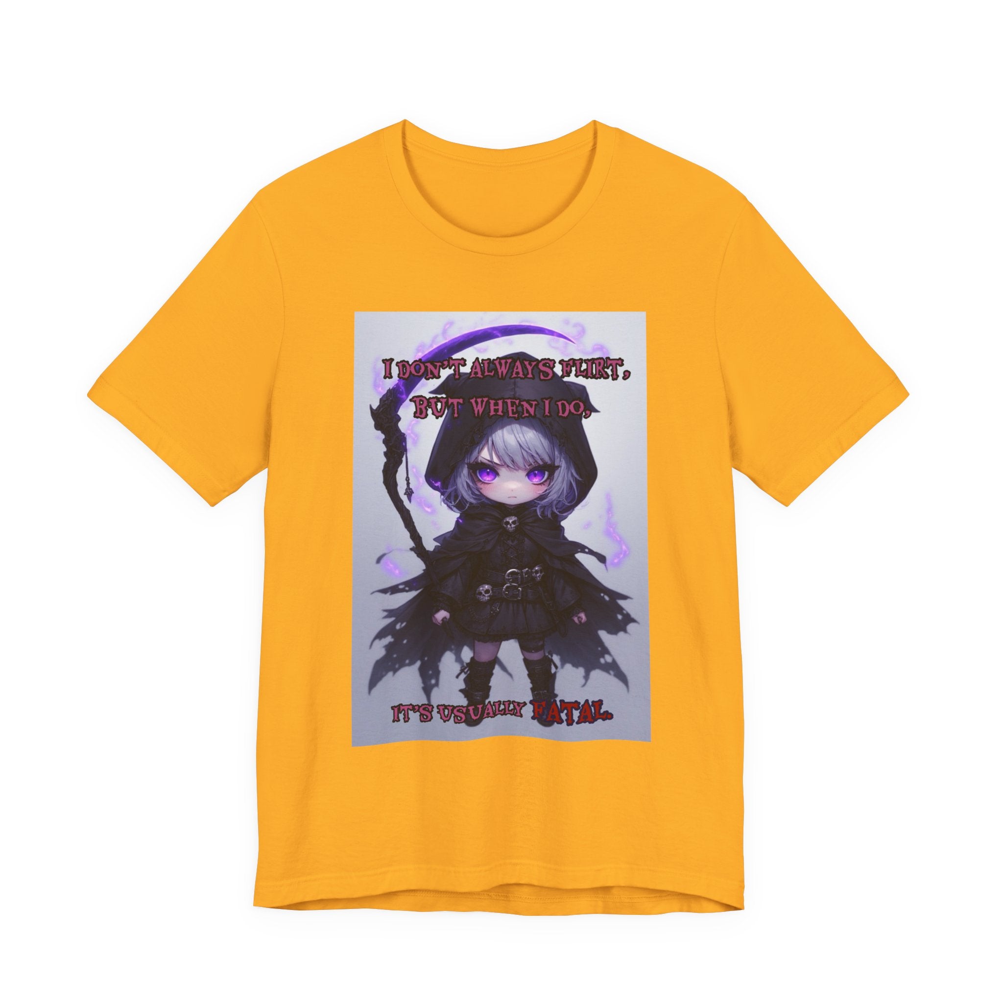 Fatal flirting. Female themed t-shirt.
