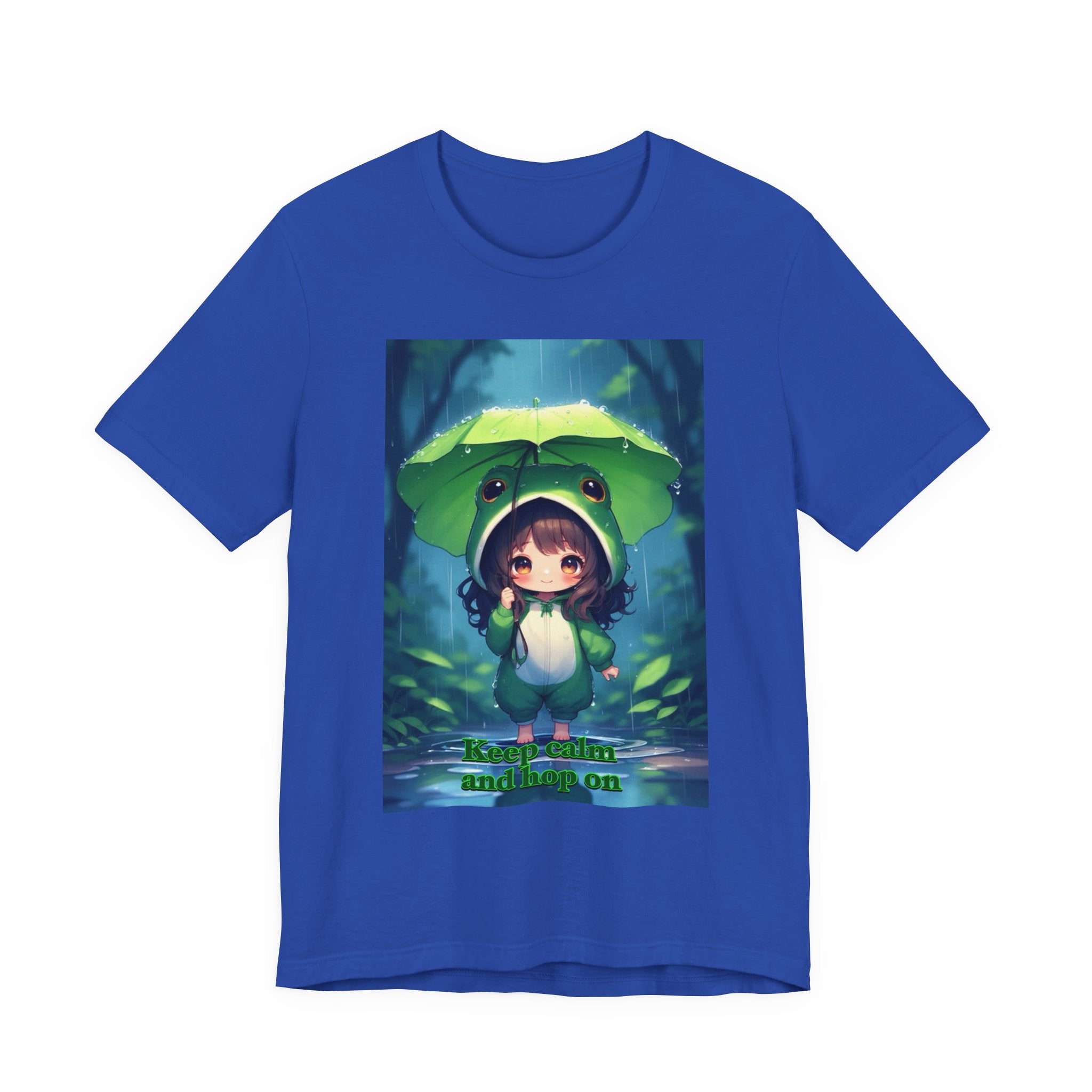 “ keep calm and hop on.” Female themed t-shirt.