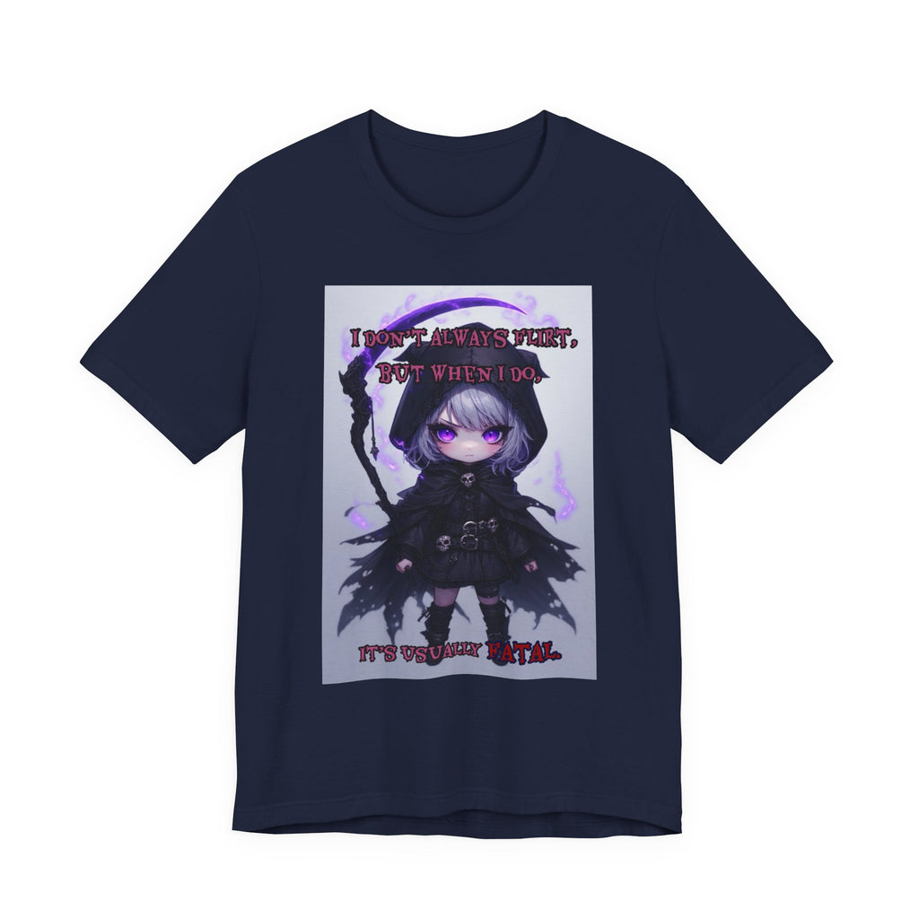 Fatal flirting. Female themed t-shirt.