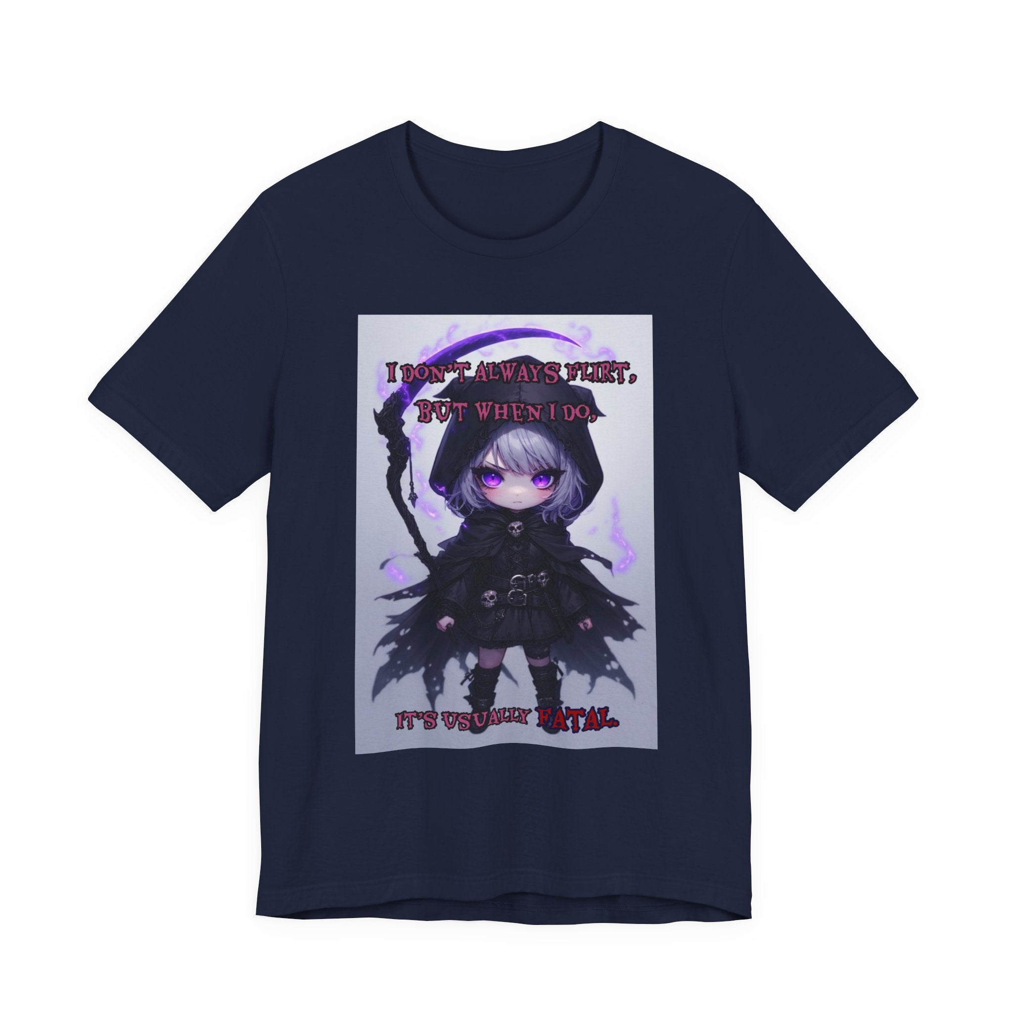 Fatal flirting. Female themed t-shirt.