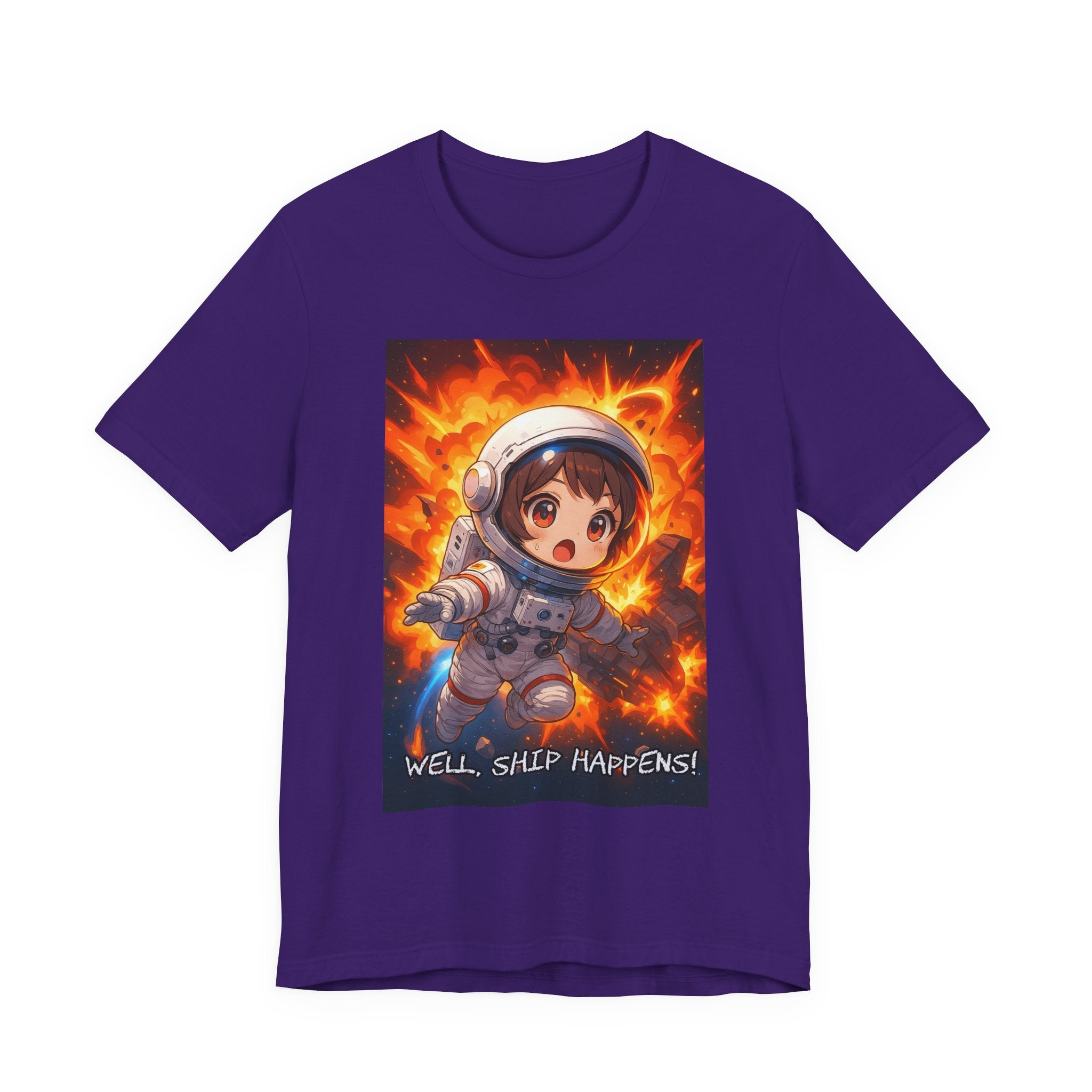 “ well, ship happens.” Female themed t-shirt.