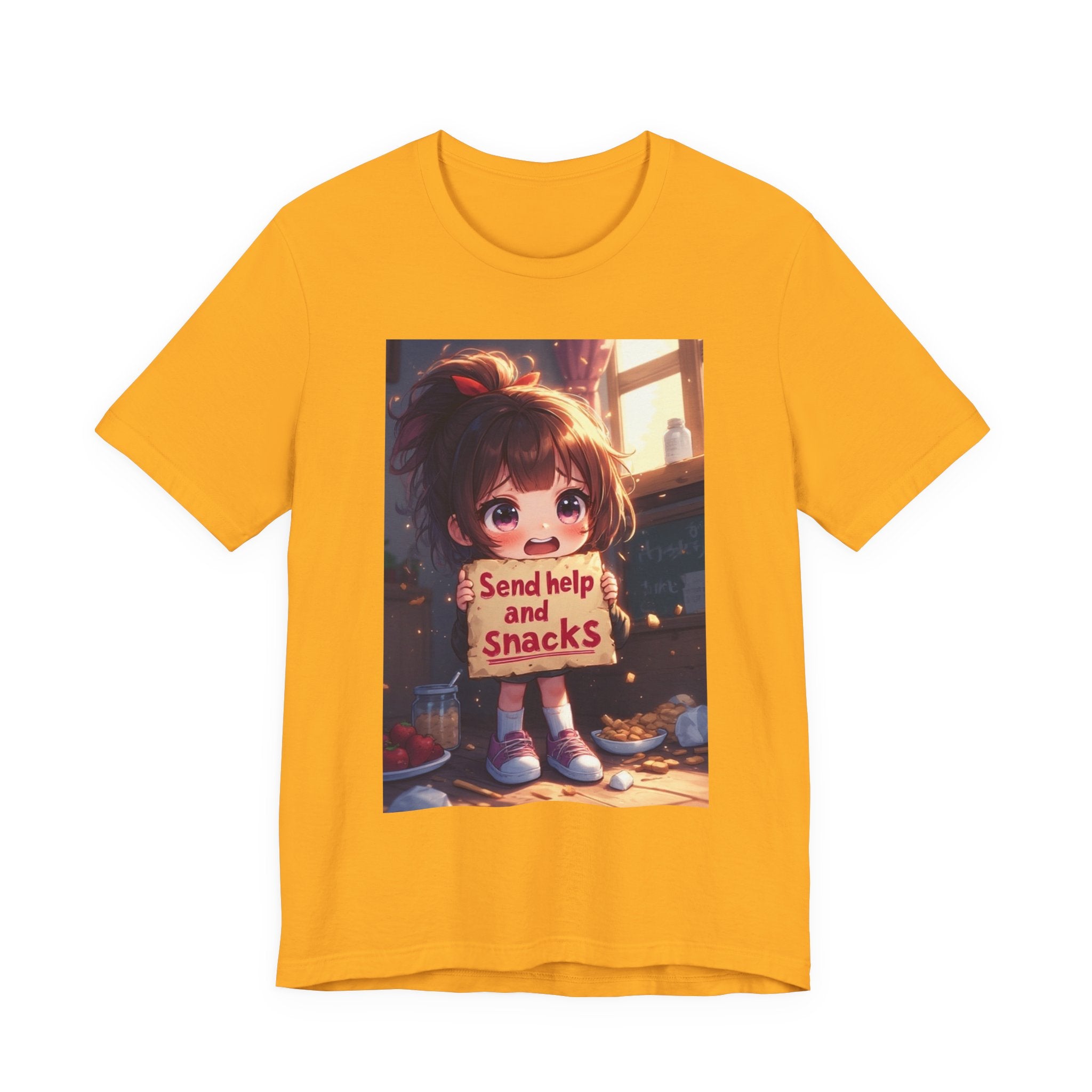 Send help and snacks. female themed t-shirt