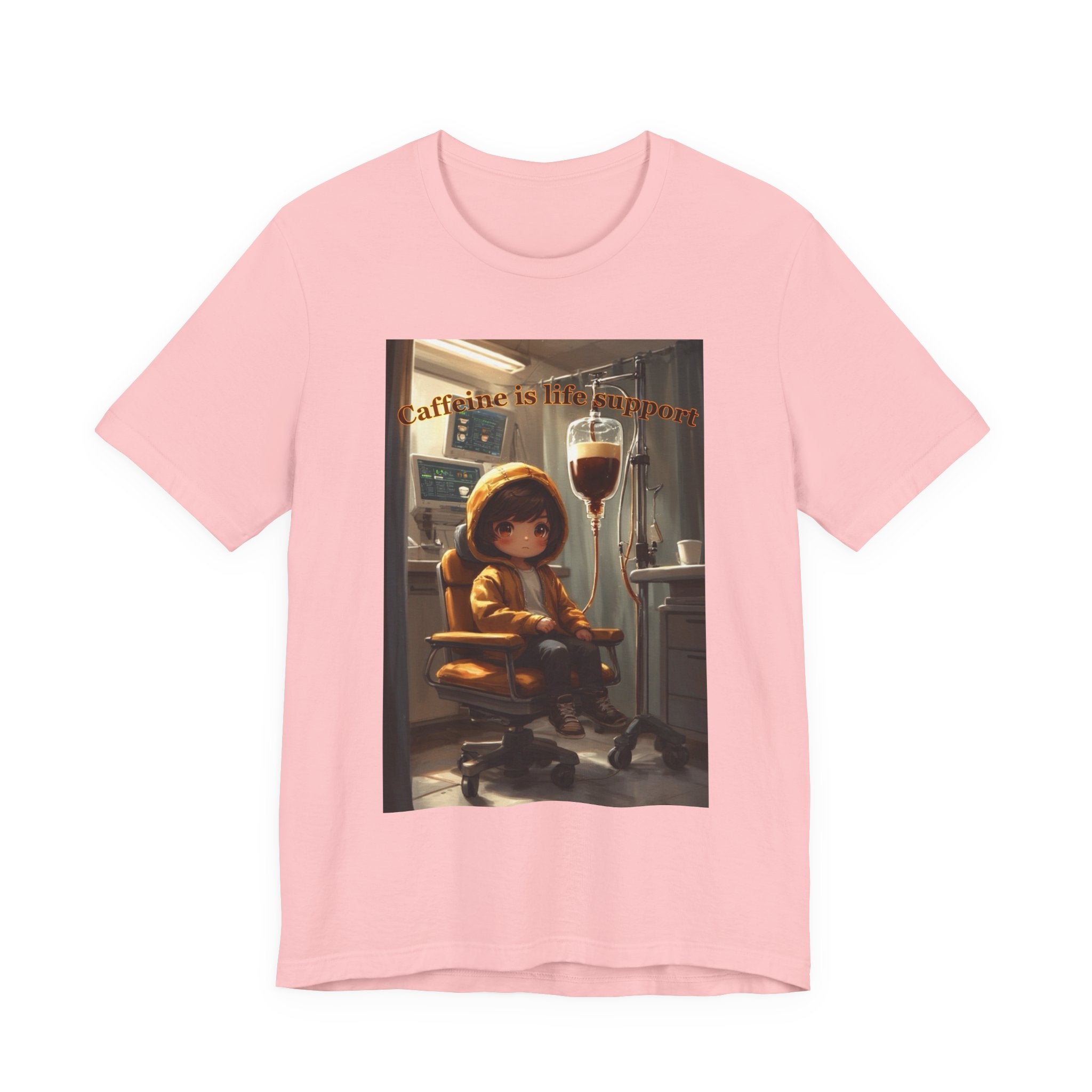 “Caffeine is life support.” Male themed t-shirt