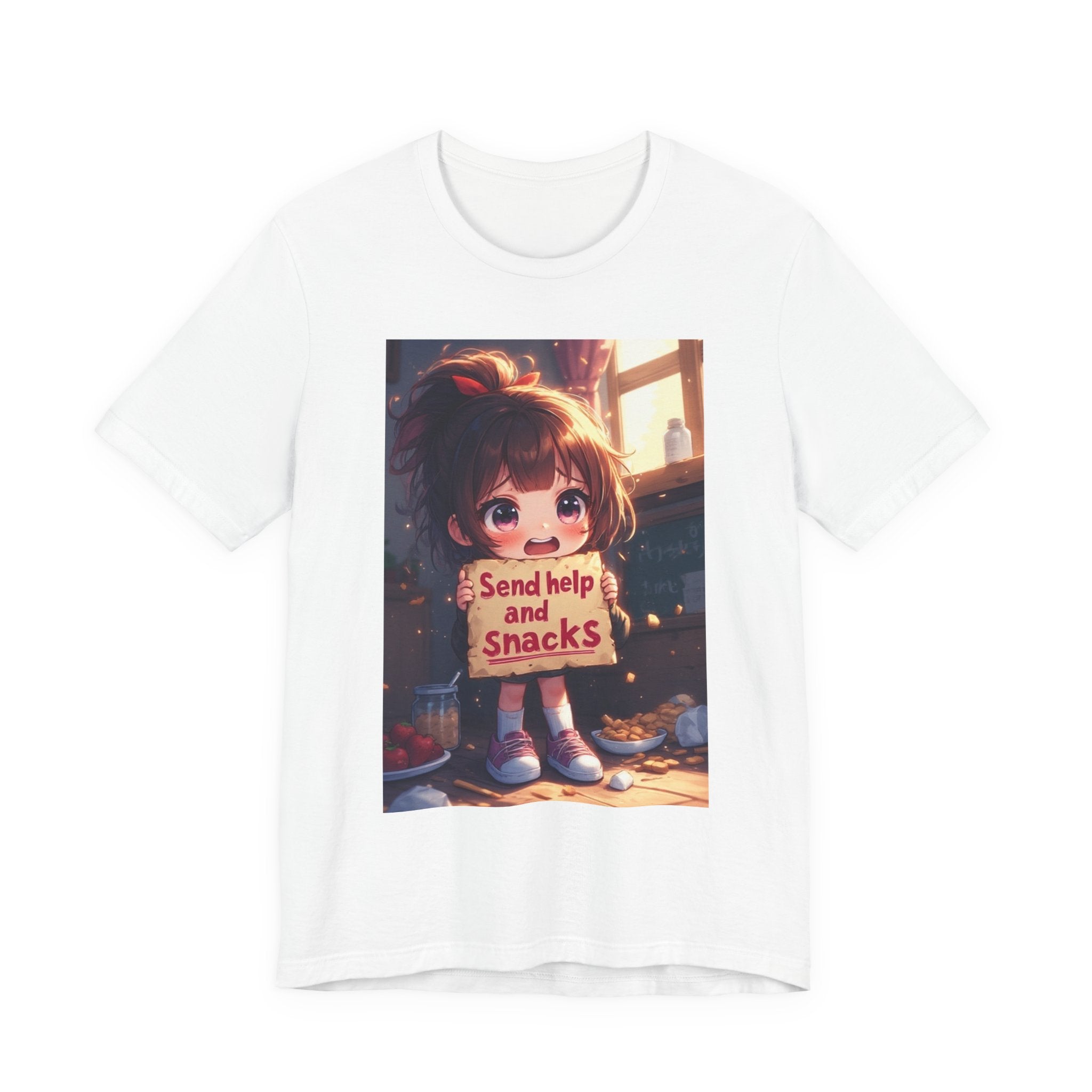Send help and snacks. female themed t-shirt