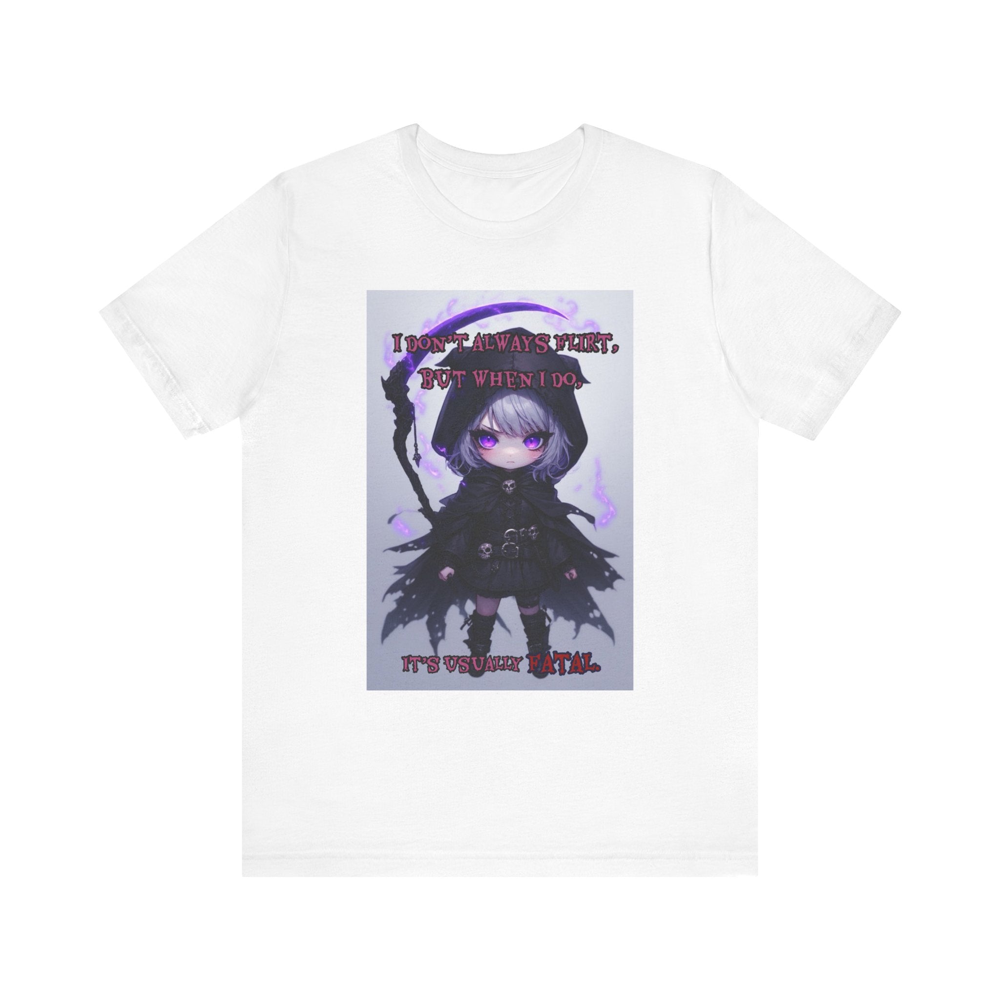 Fatal flirting. Female themed t-shirt.