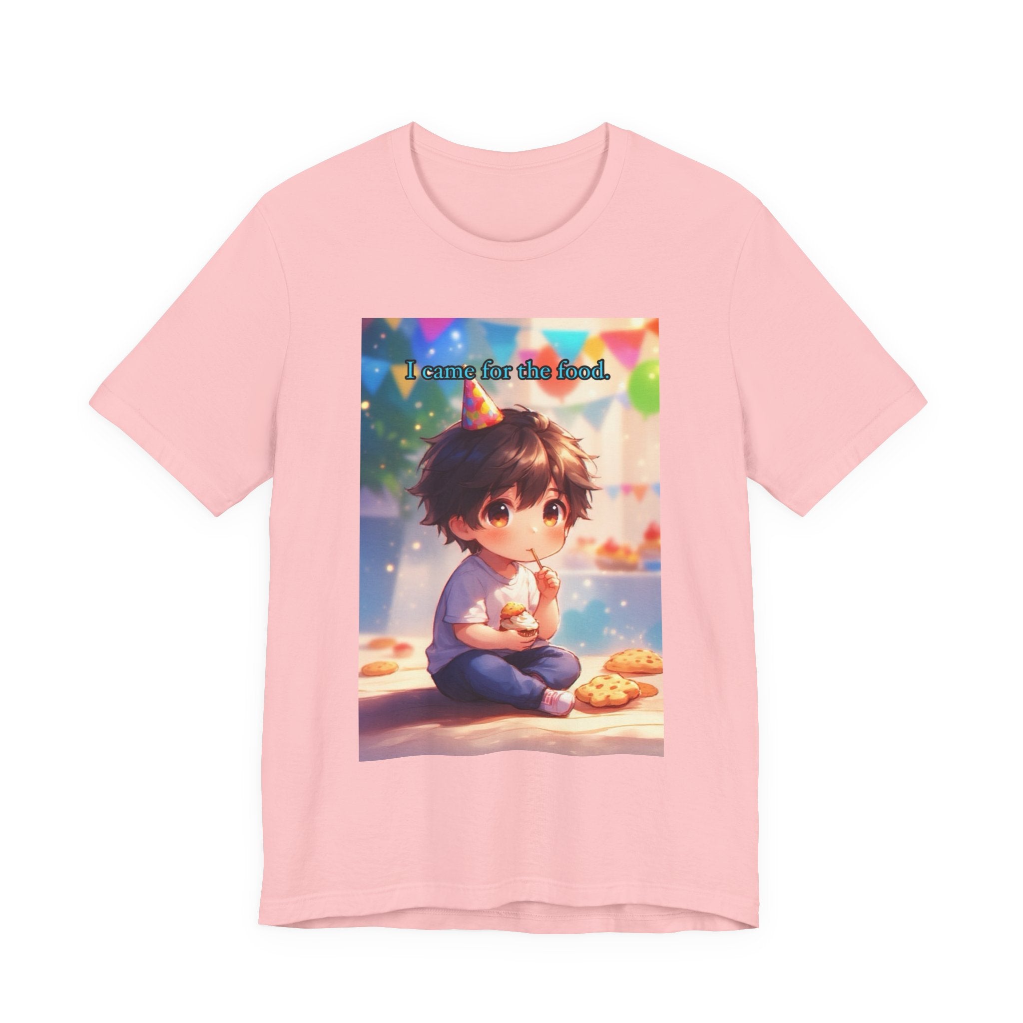 “ I came for the food.” Male themed t-shirt.