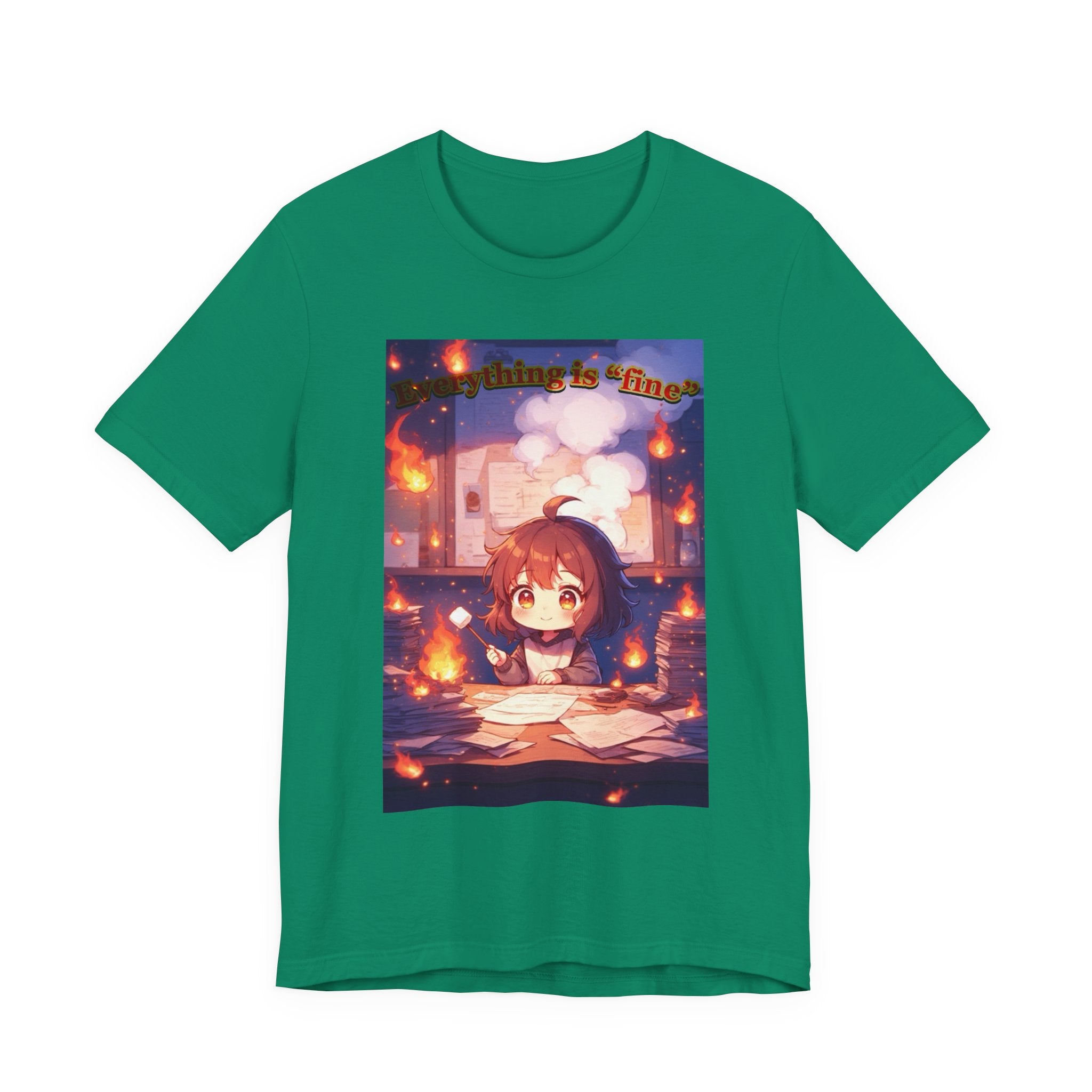 “ everything is fine.” Female themed t-shirt.