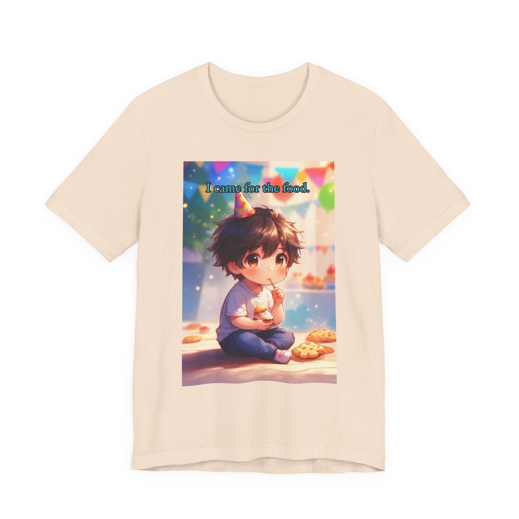 “ I came for the food.” Male themed t-shirt.