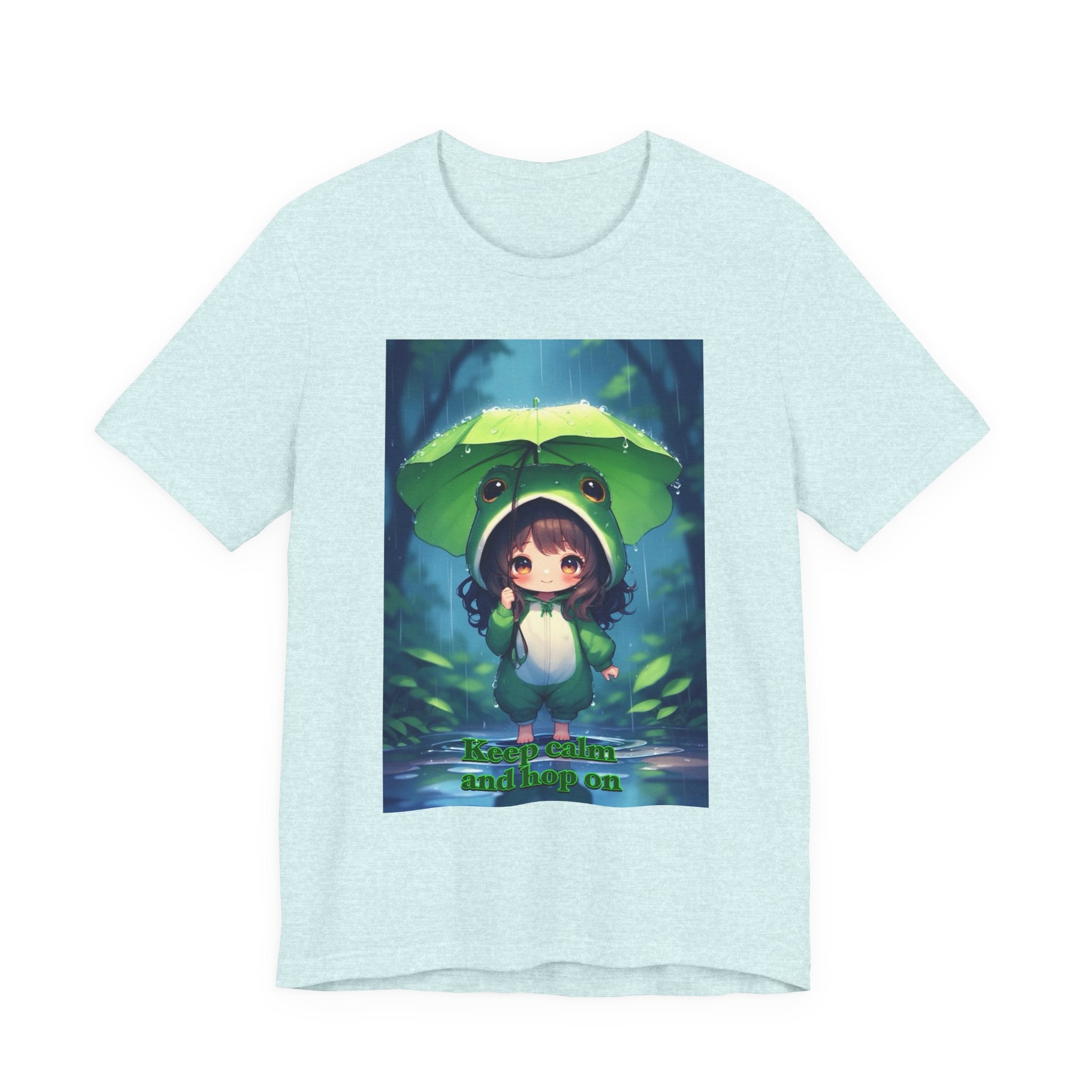 “ keep calm and hop on.” Female themed t-shirt.
