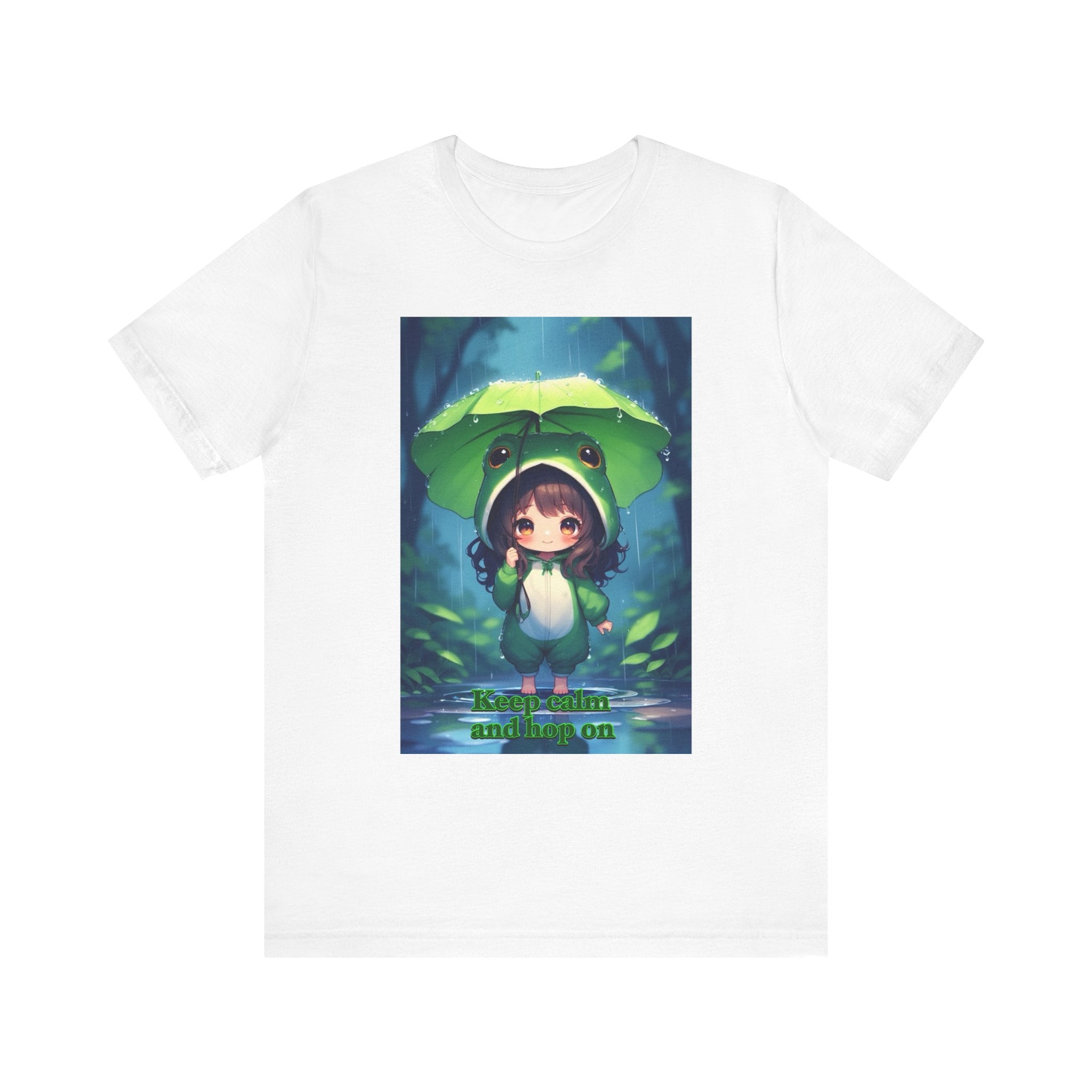 “ keep calm and hop on.” Female themed t-shirt.
