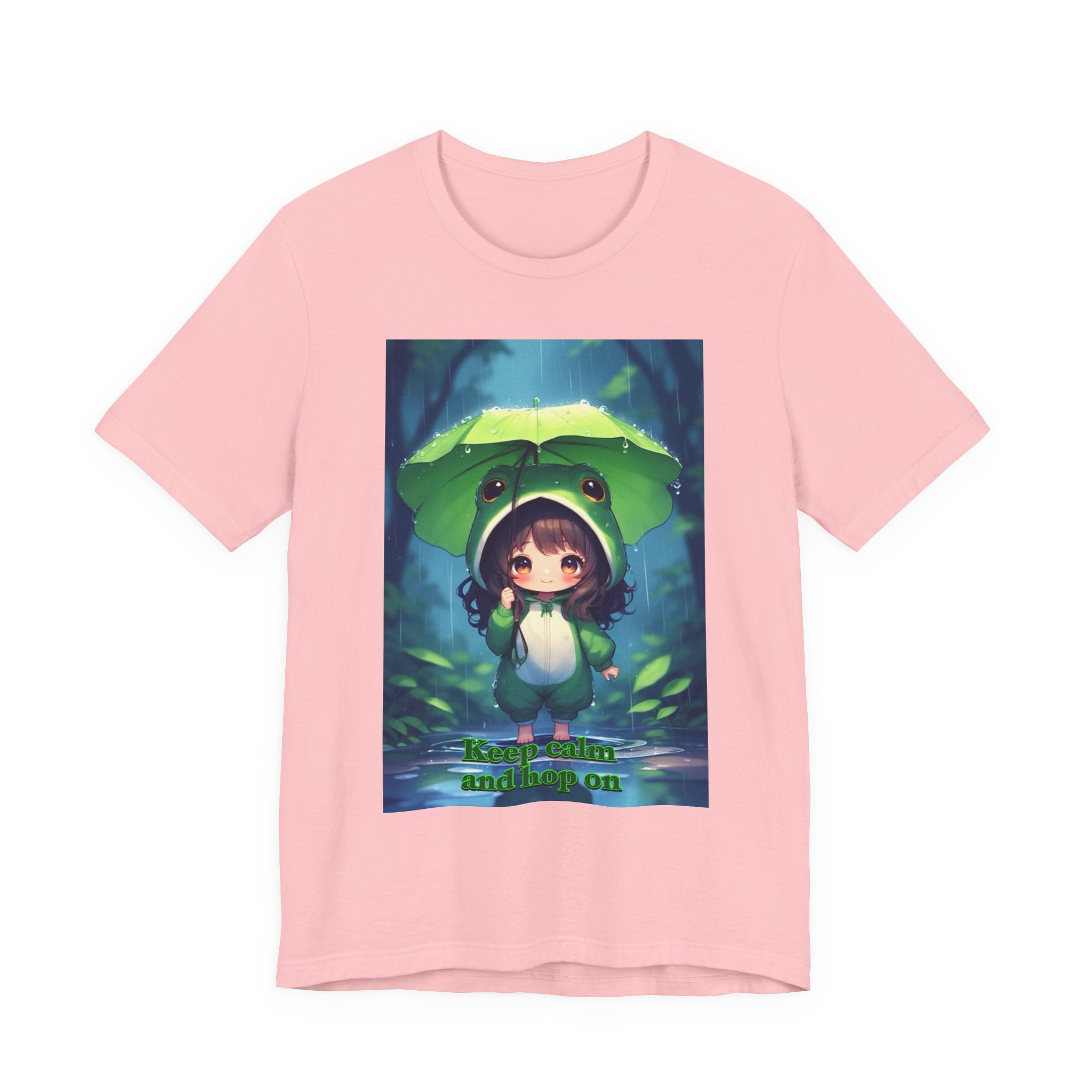 “ keep calm and hop on.” Female themed t-shirt.