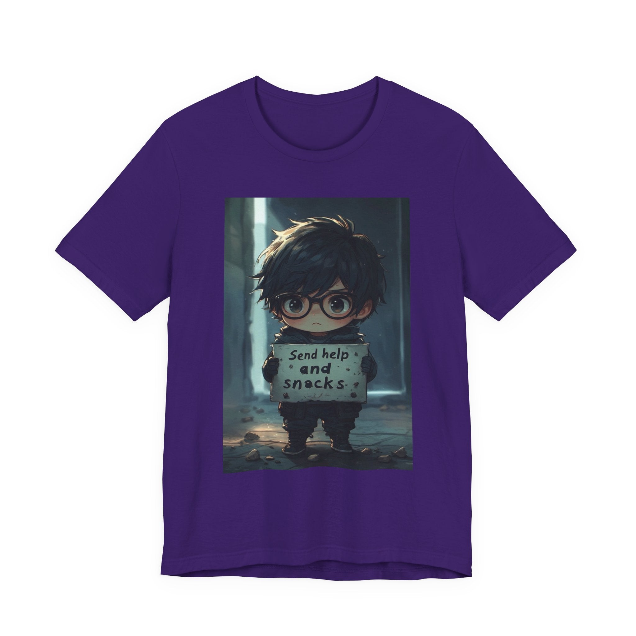 Send help and snack. Male themed t-shirt