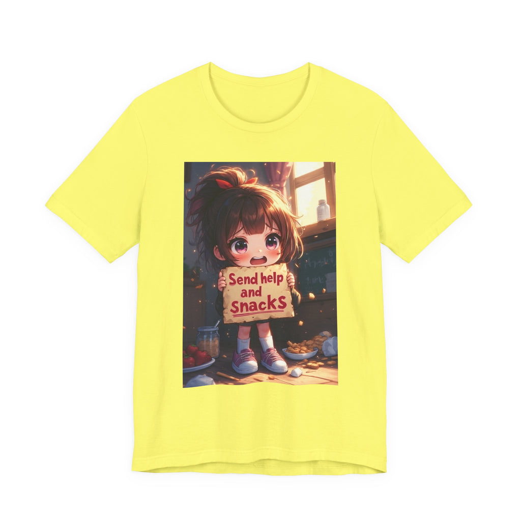 Send help and snacks. female themed t-shirt